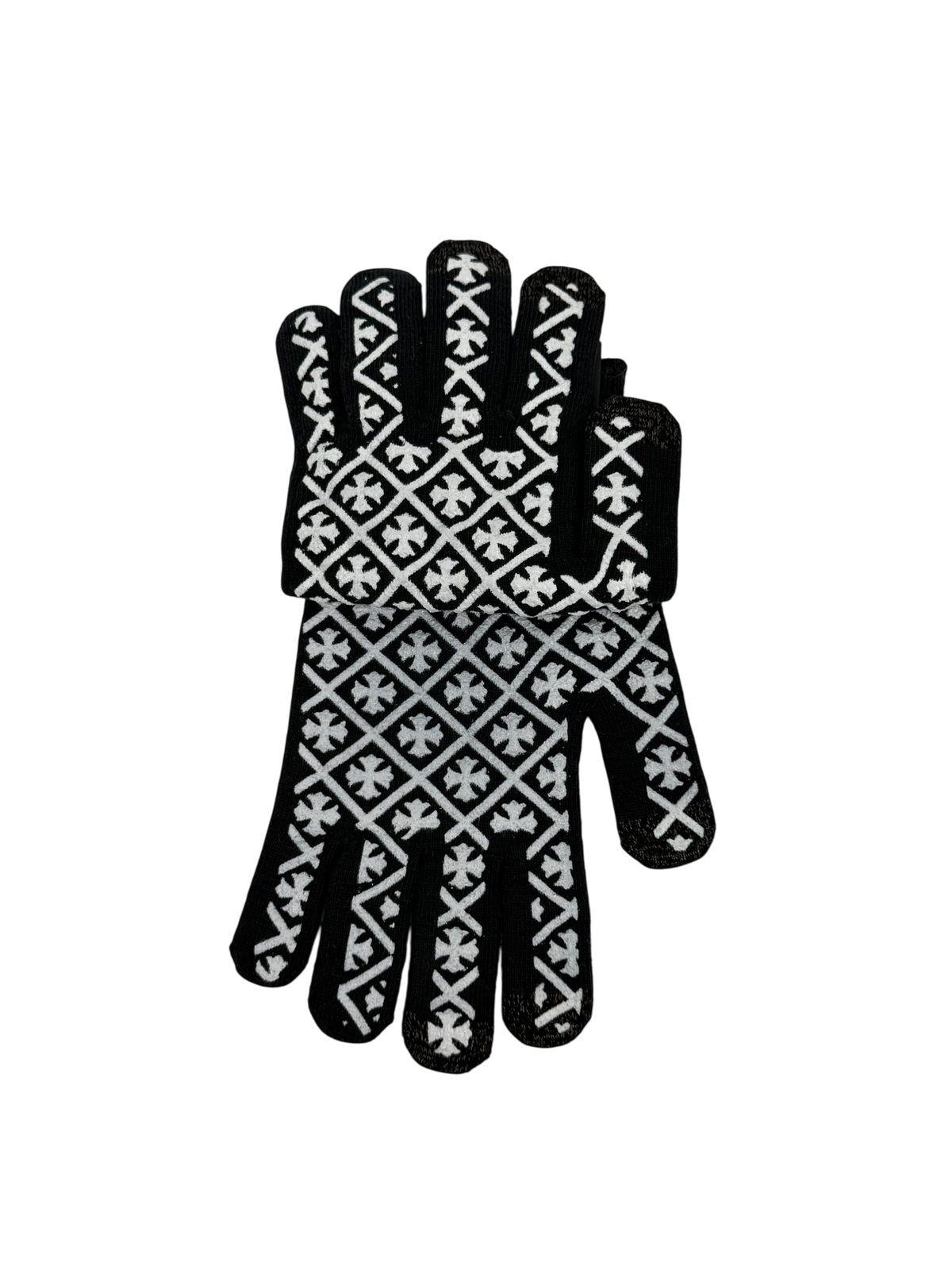 Chrome Hearts Script Cross Logo Gloves Black