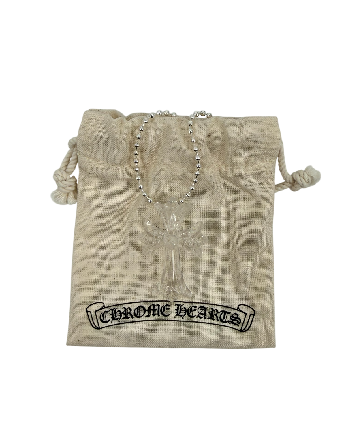 Silichrome Cross Necklace Clear