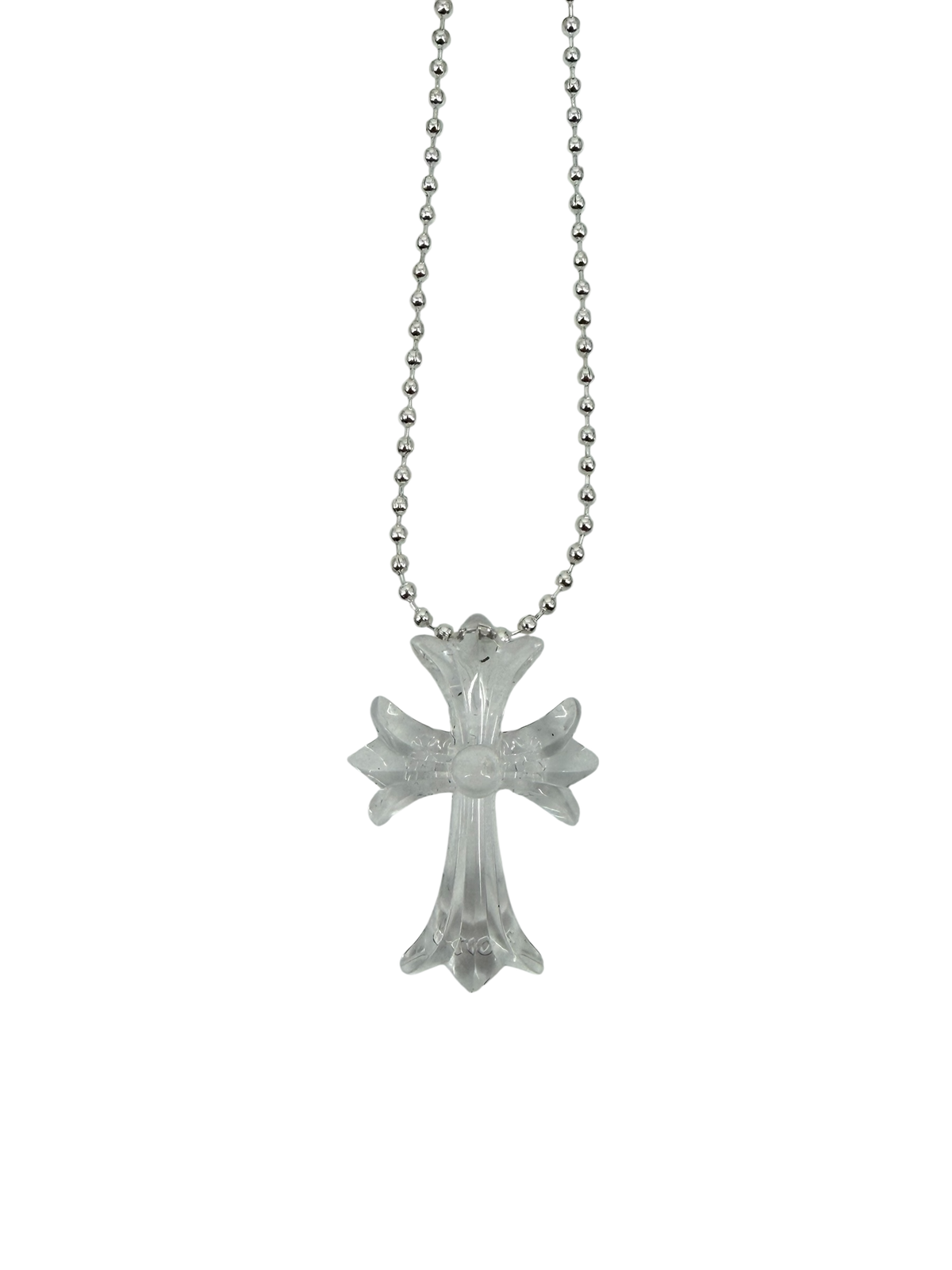 Silichrome Cross Necklace Clear