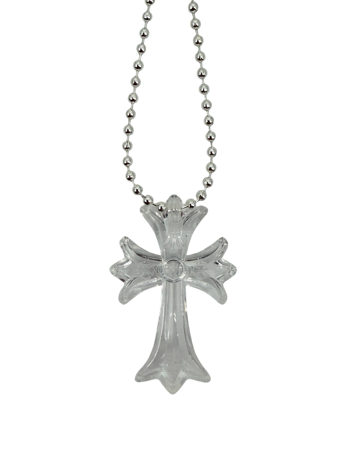 Silichrome Cross Necklace Clear