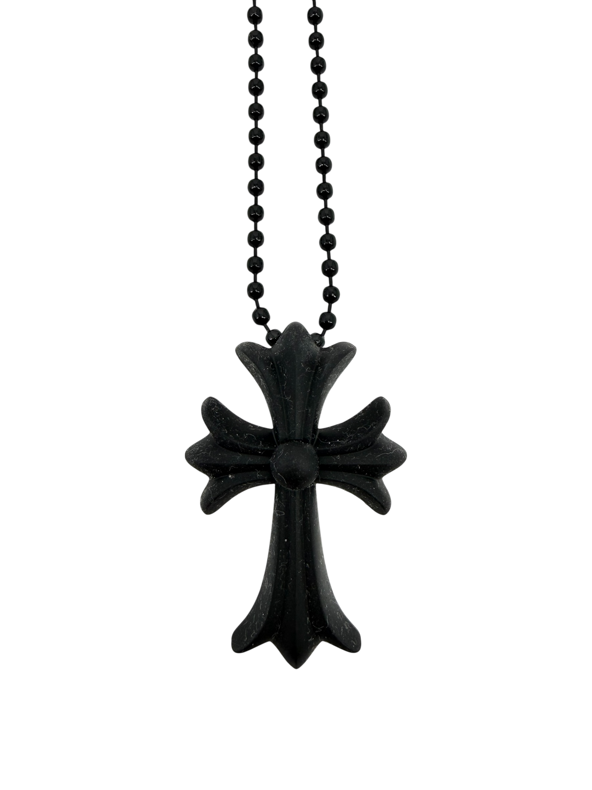 Silichrome Cross Necklace Black