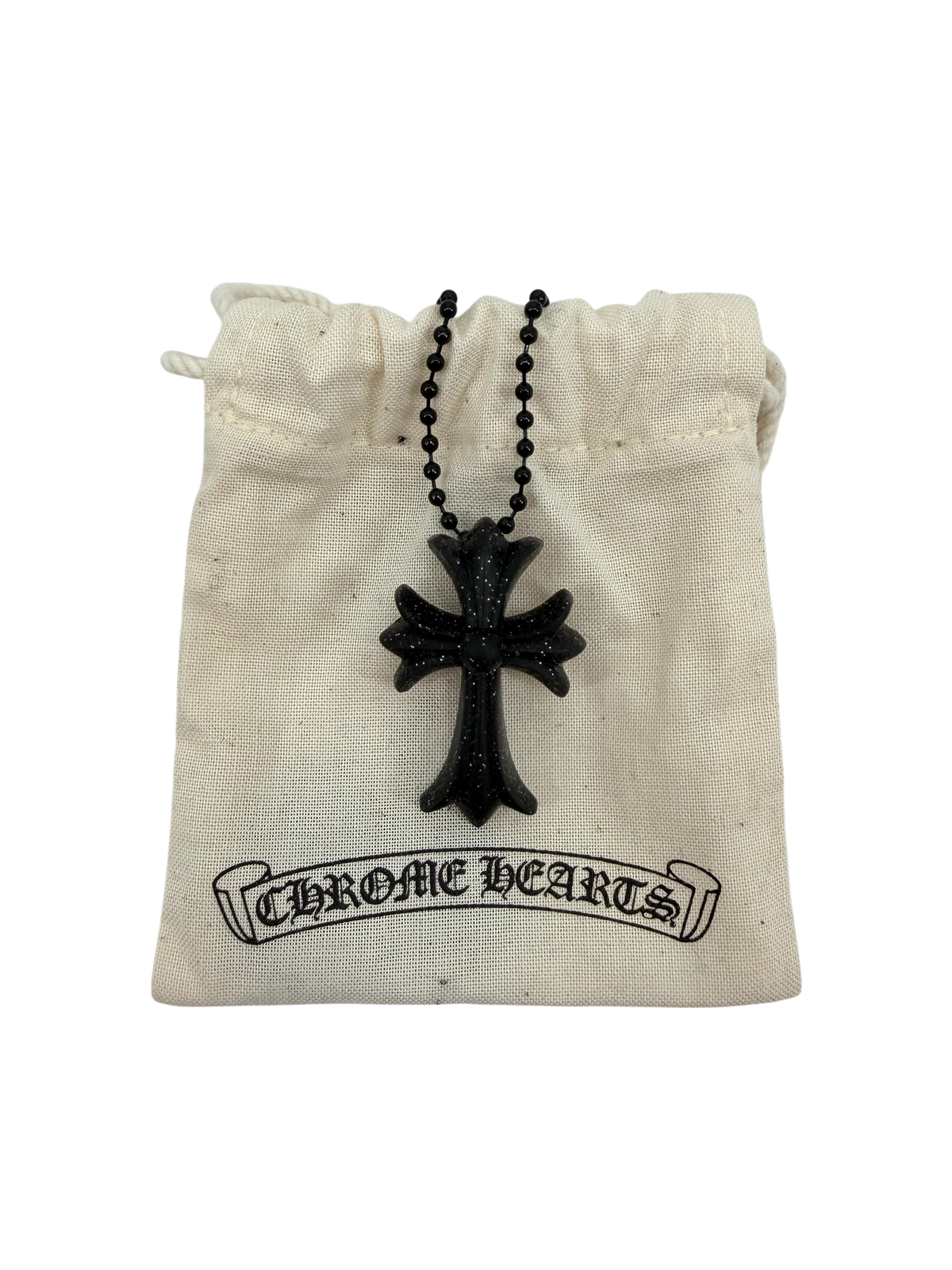 Silichrome Cross Necklace Black/Glitter