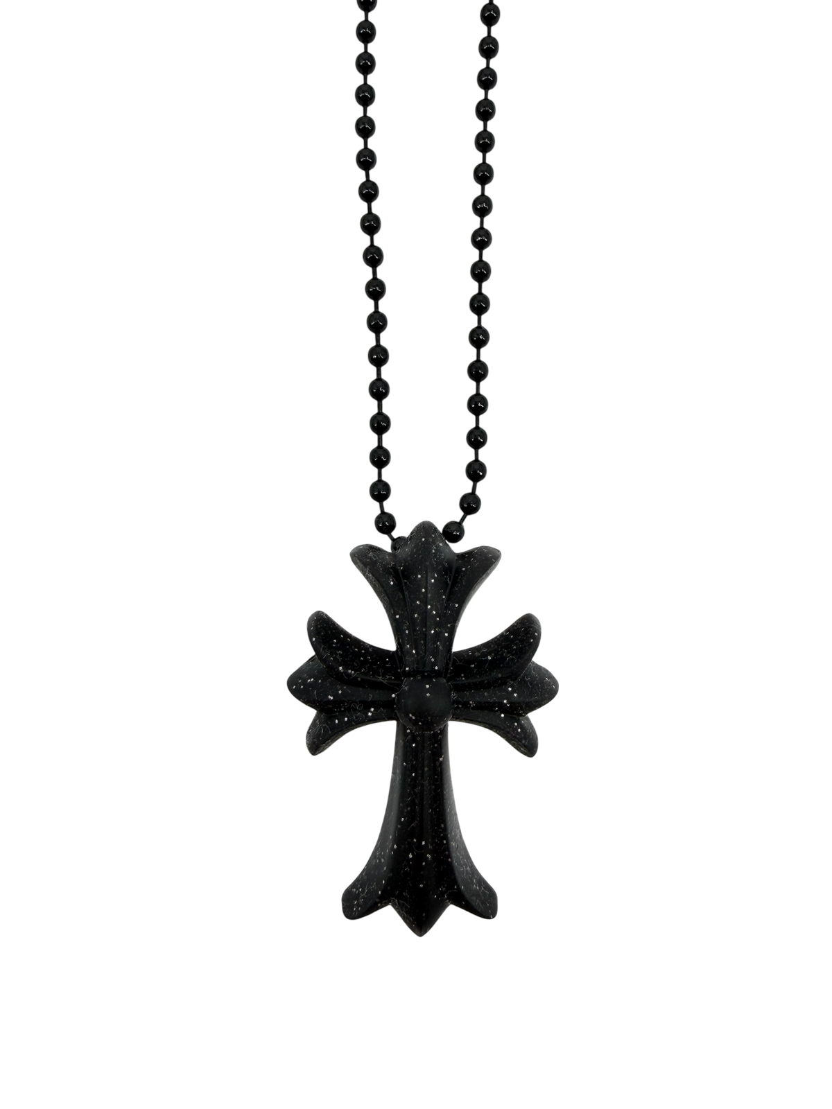 Silichrome Cross Necklace Black/Glitter