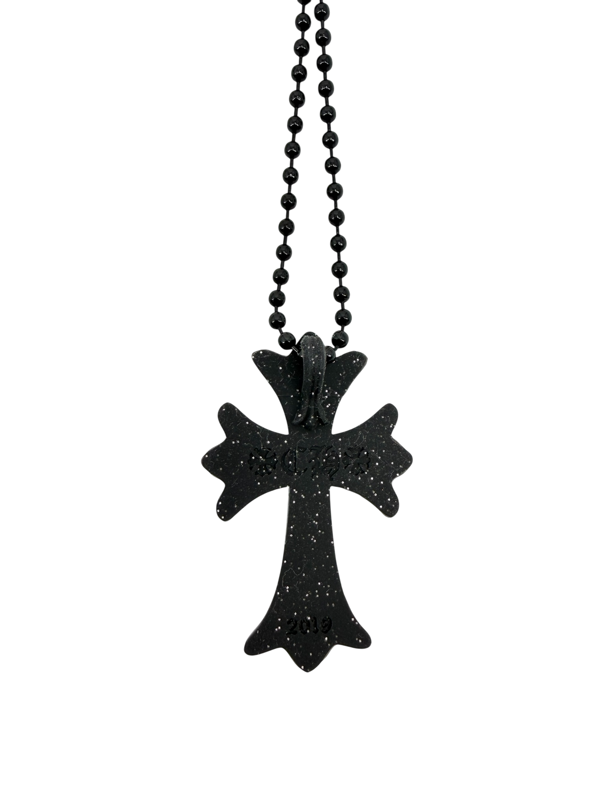 Silichrome Cross Necklace Black/Glitter