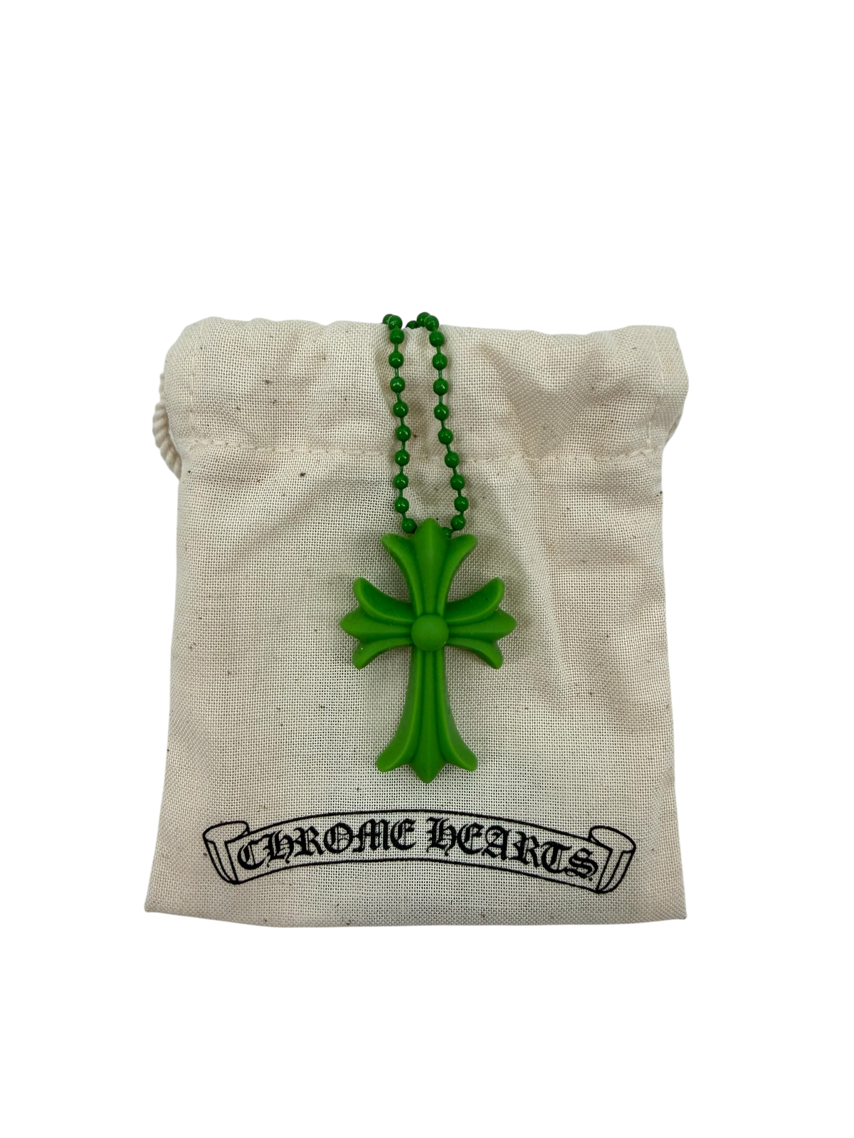 Silichrome Cross Necklace Green