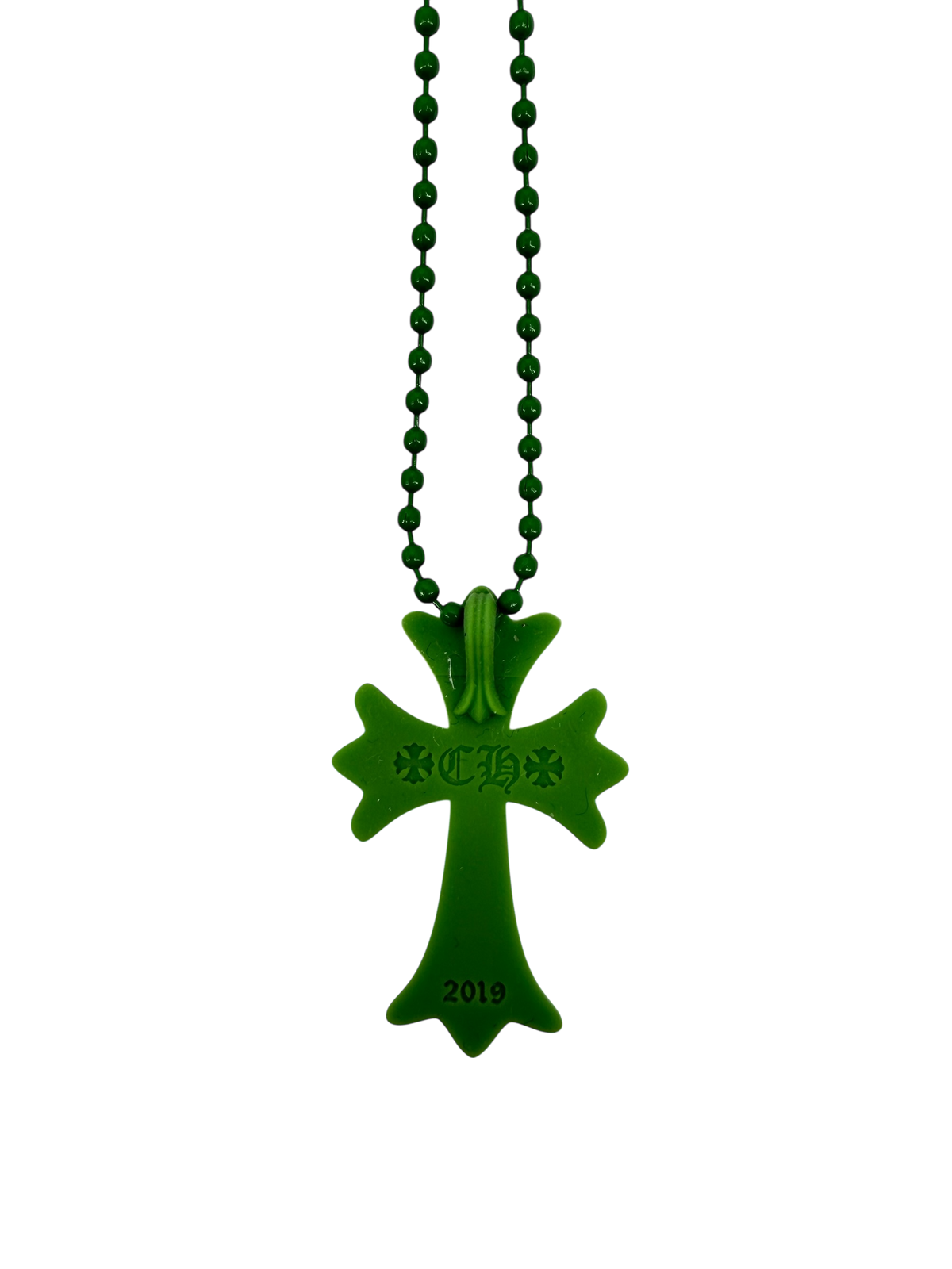 Silichrome Cross Necklace Green