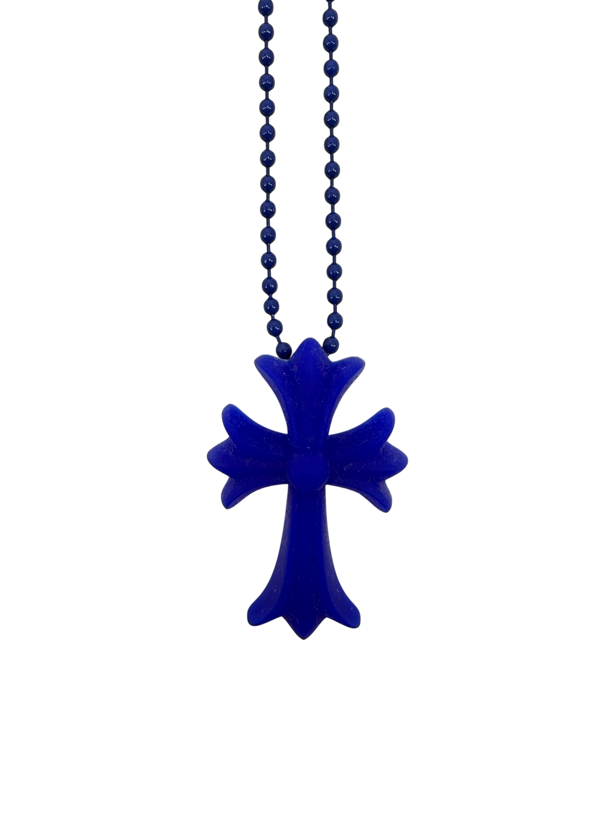Silichrome Cross Necklace Blue