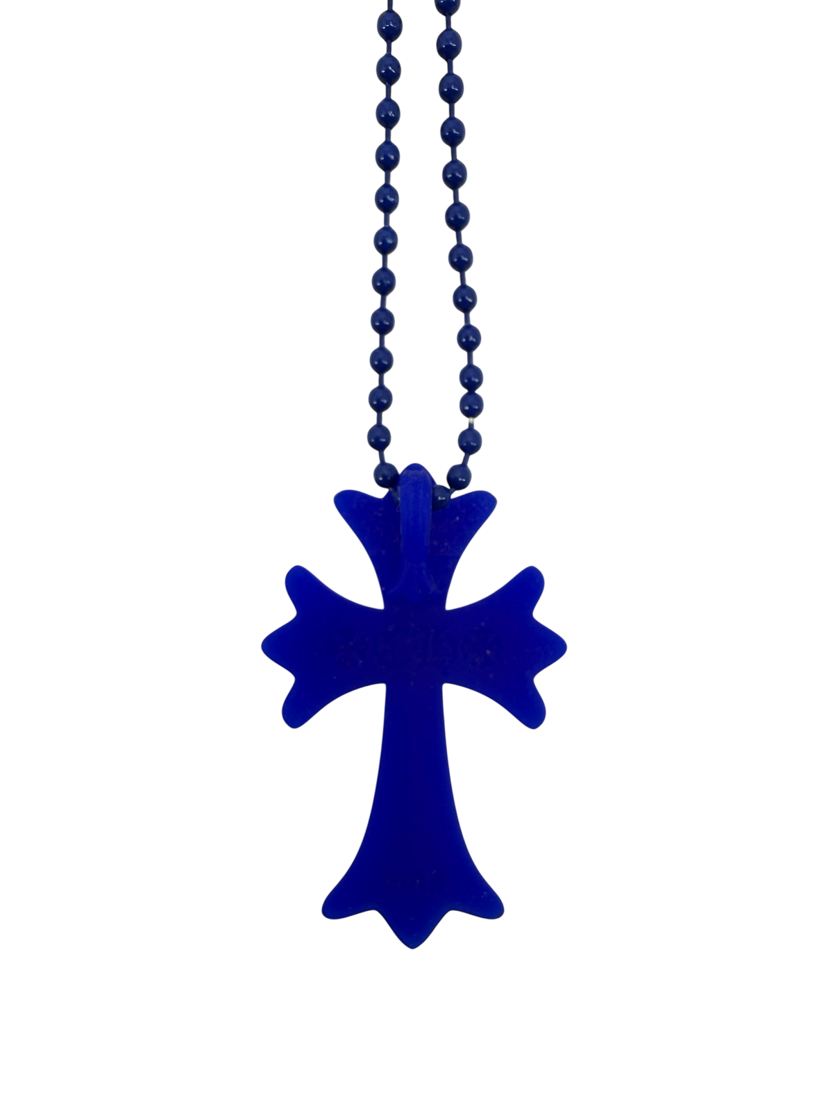Silichrome Cross Necklace Blue