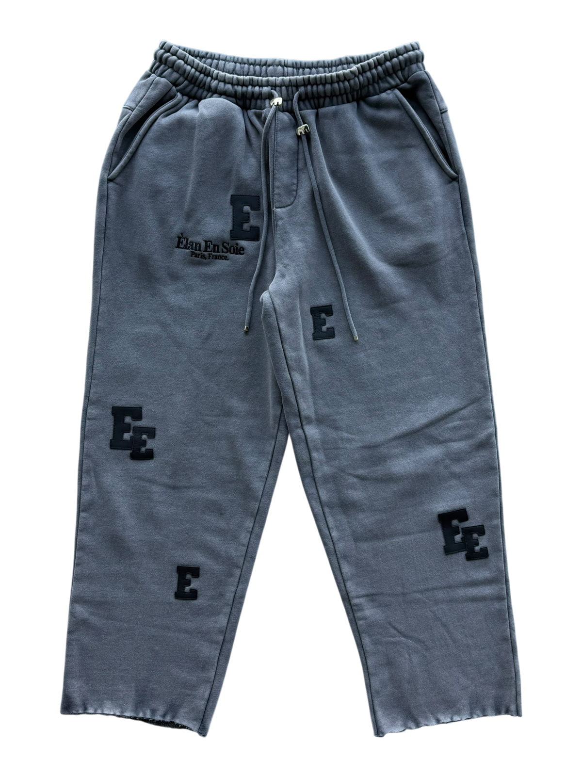 Black Patch Loose Fit Sweatpants Grey