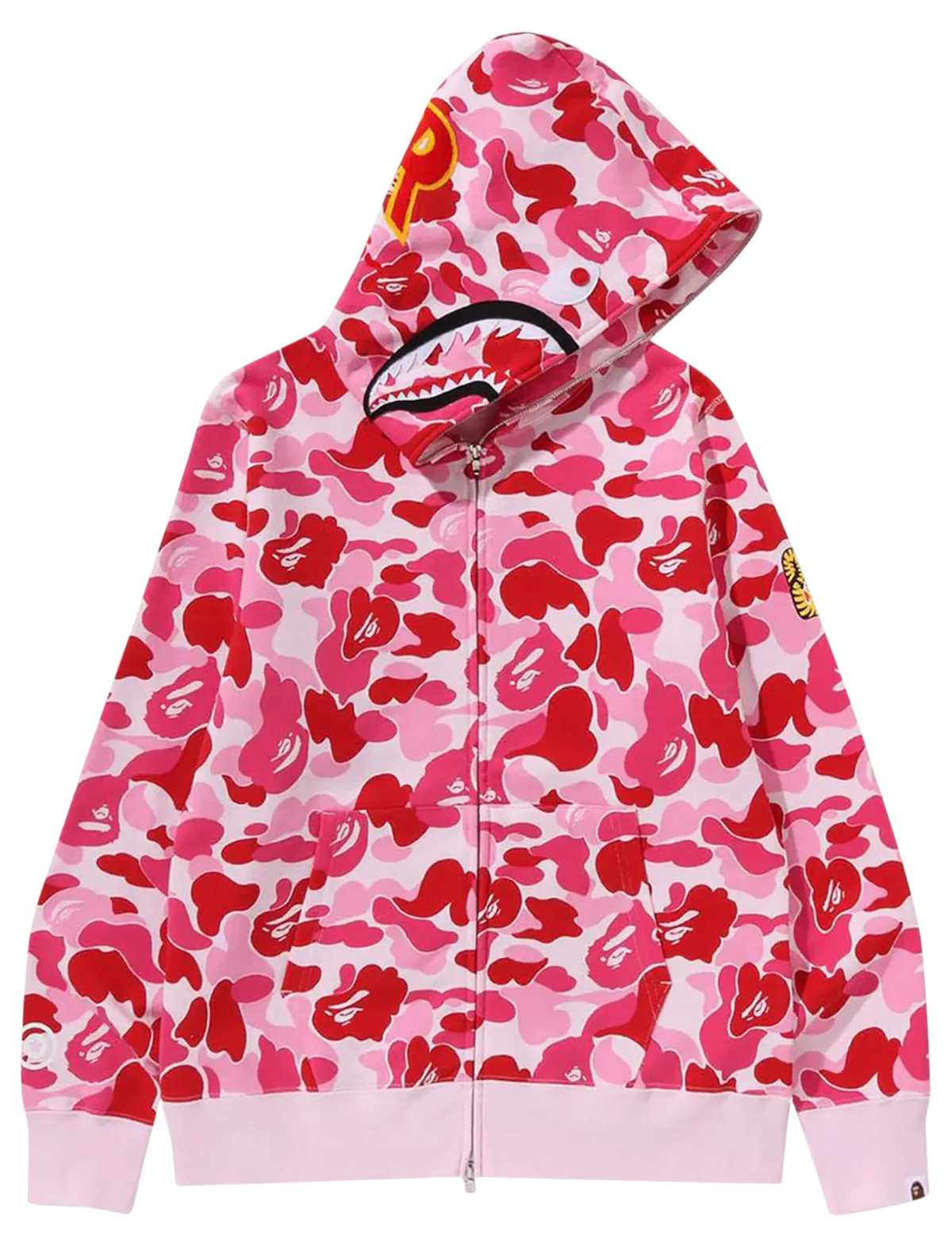 BAPE ABC Camo Shark PONR Full Zip Hoodie Pink