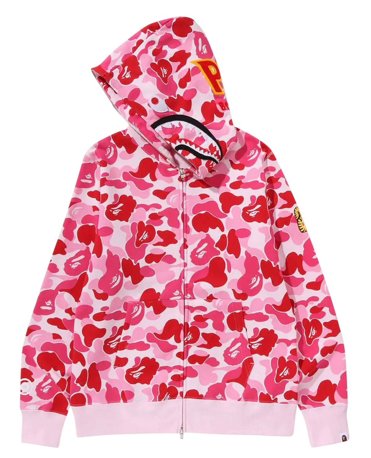 BAPE ABC Camo Shark PONR Full Zip Hoodie Pink