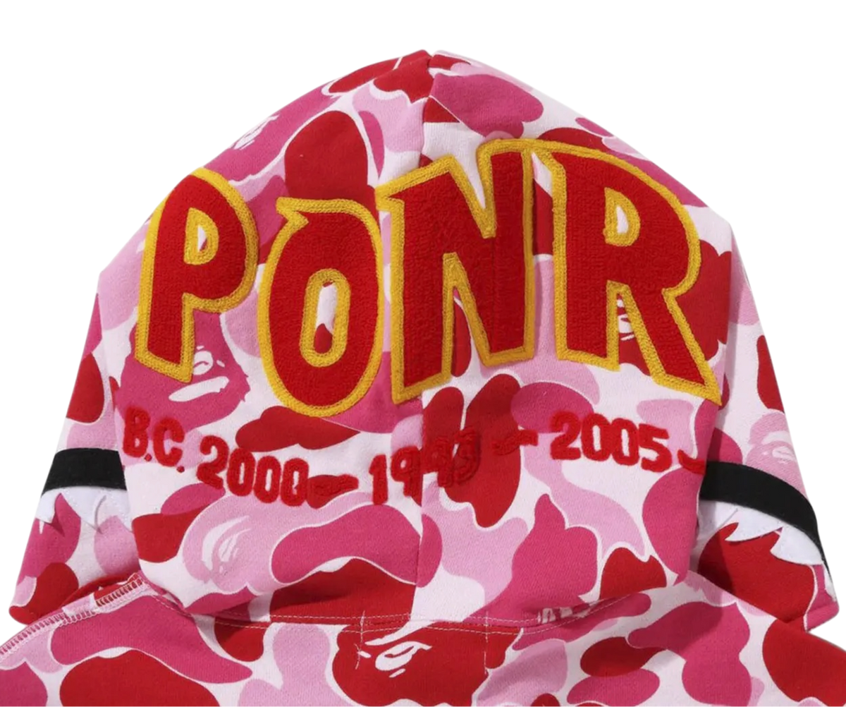 BAPE ABC Camo Shark PONR Full Zip Hoodie Pink
