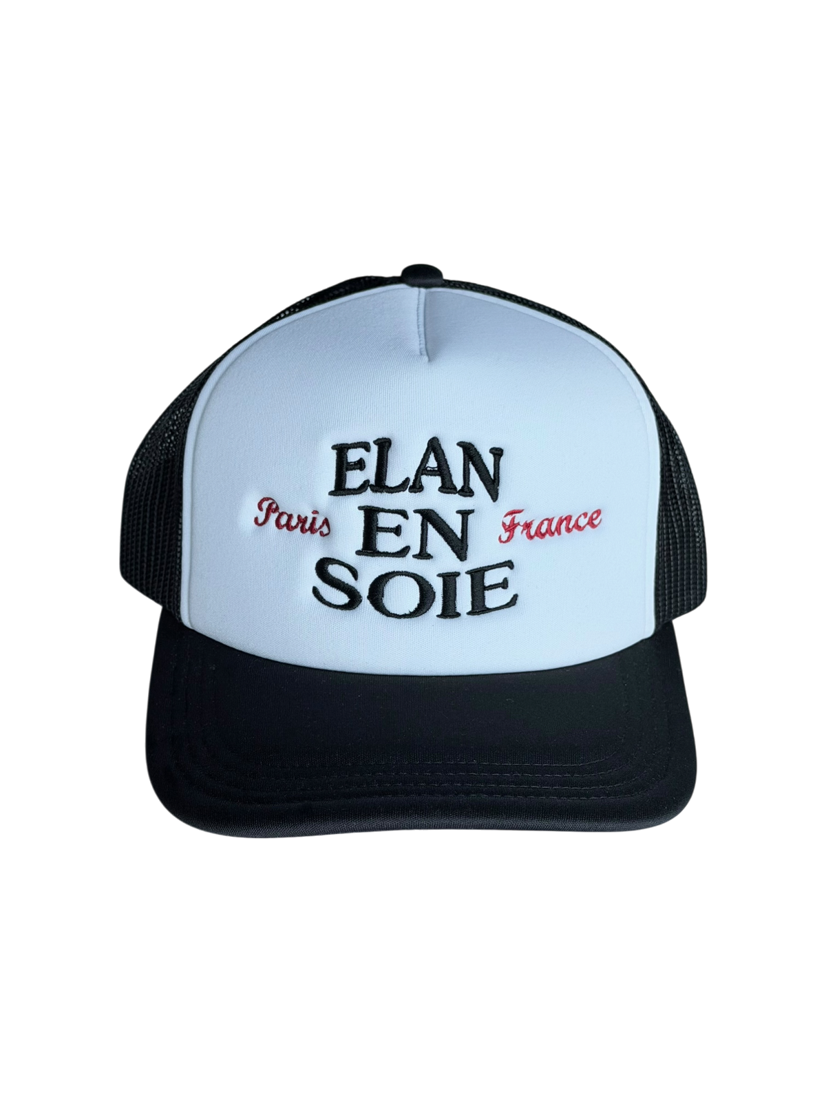 Black White Patch Logo Hat Black