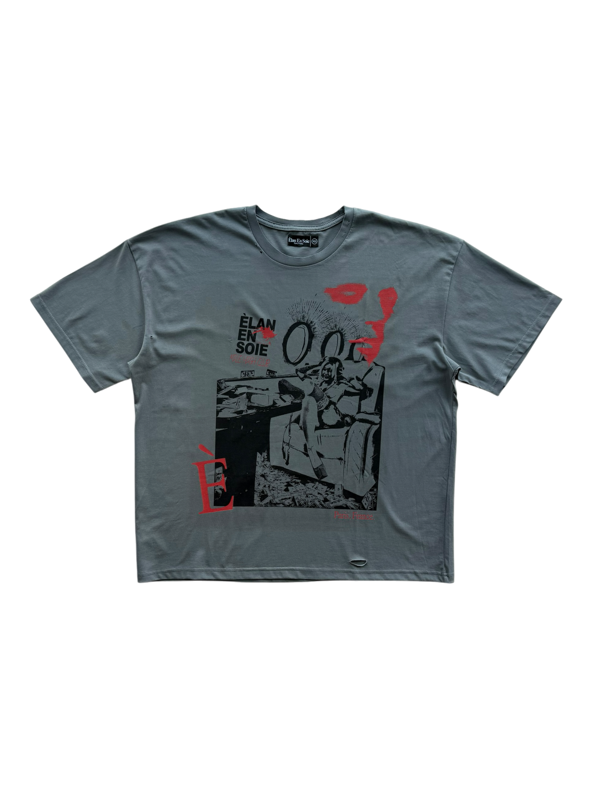 Mile High Club Distressed Tee Grey