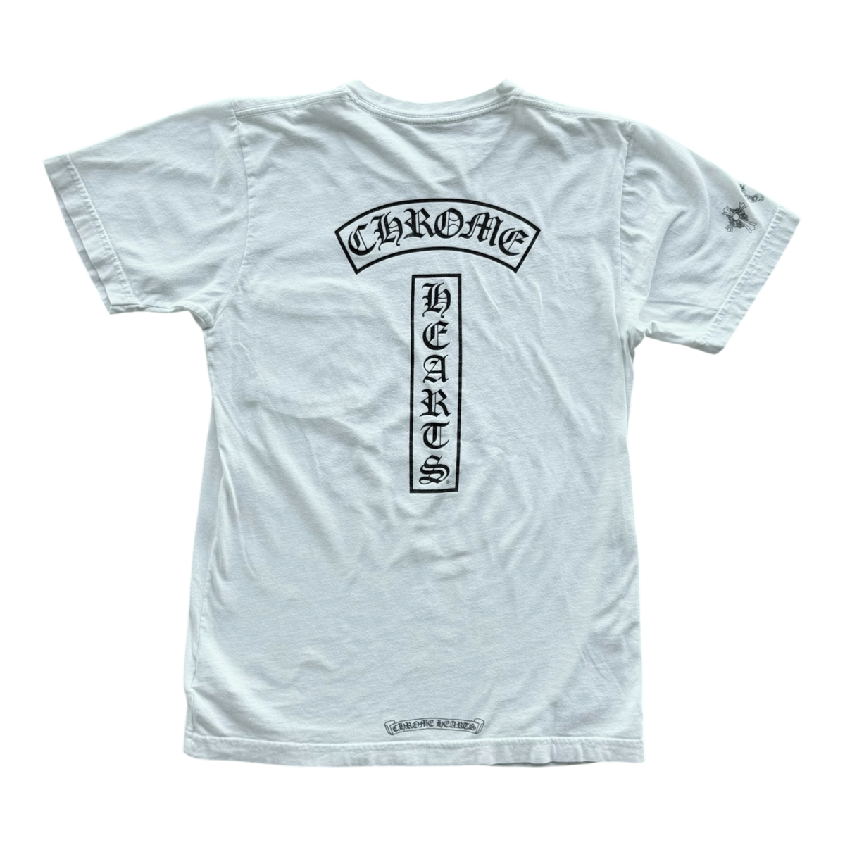 T Bar Logo White Vintage Tee