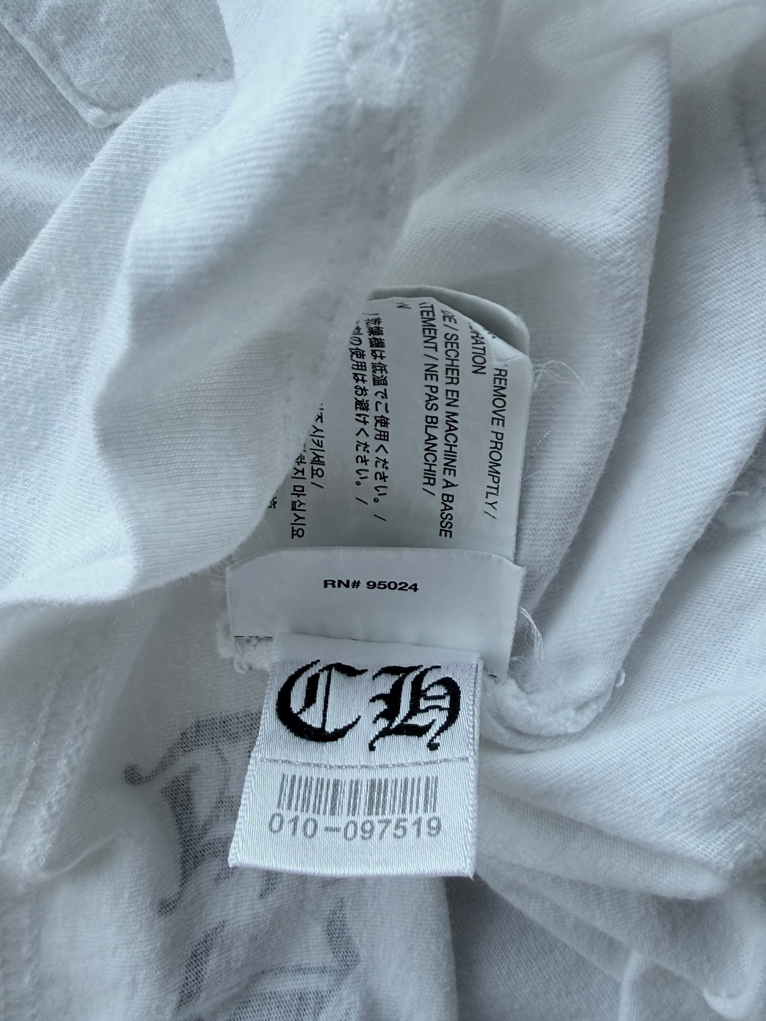 T Bar Logo White Vintage Tee