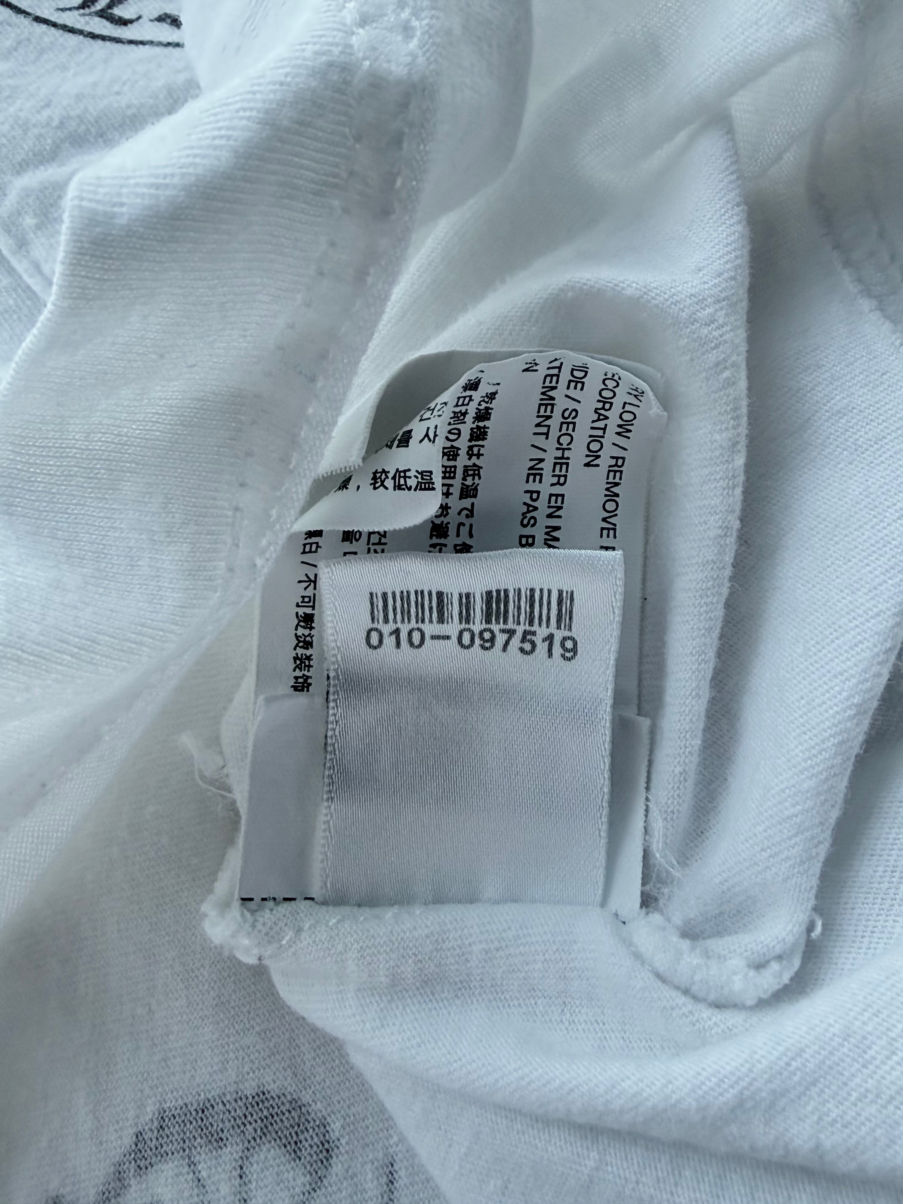 T Bar Logo White Vintage Tee