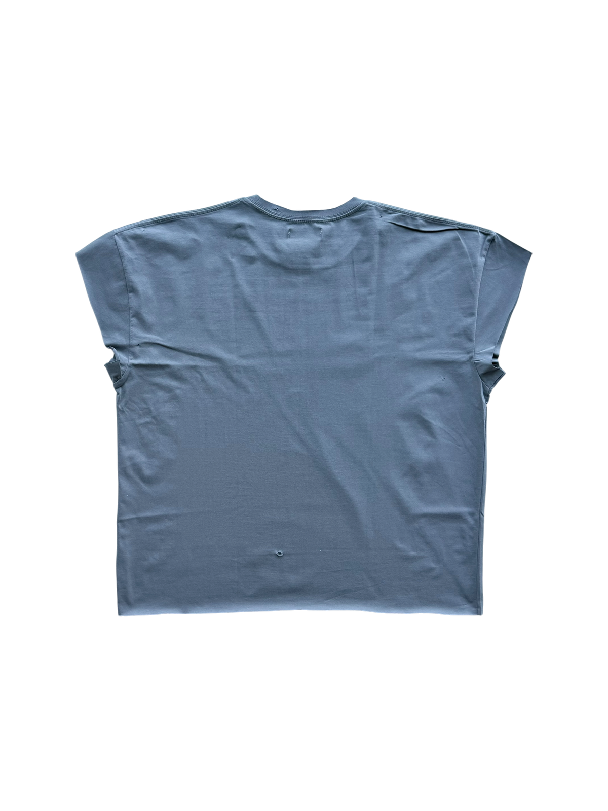 Cut Out Cut Off Distressed Tee Grey