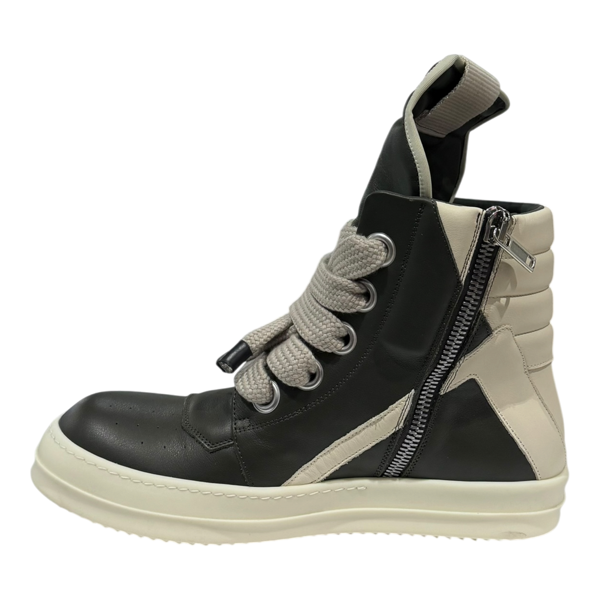 Dark Olive & White Jumbo Geobaskets Sneakers