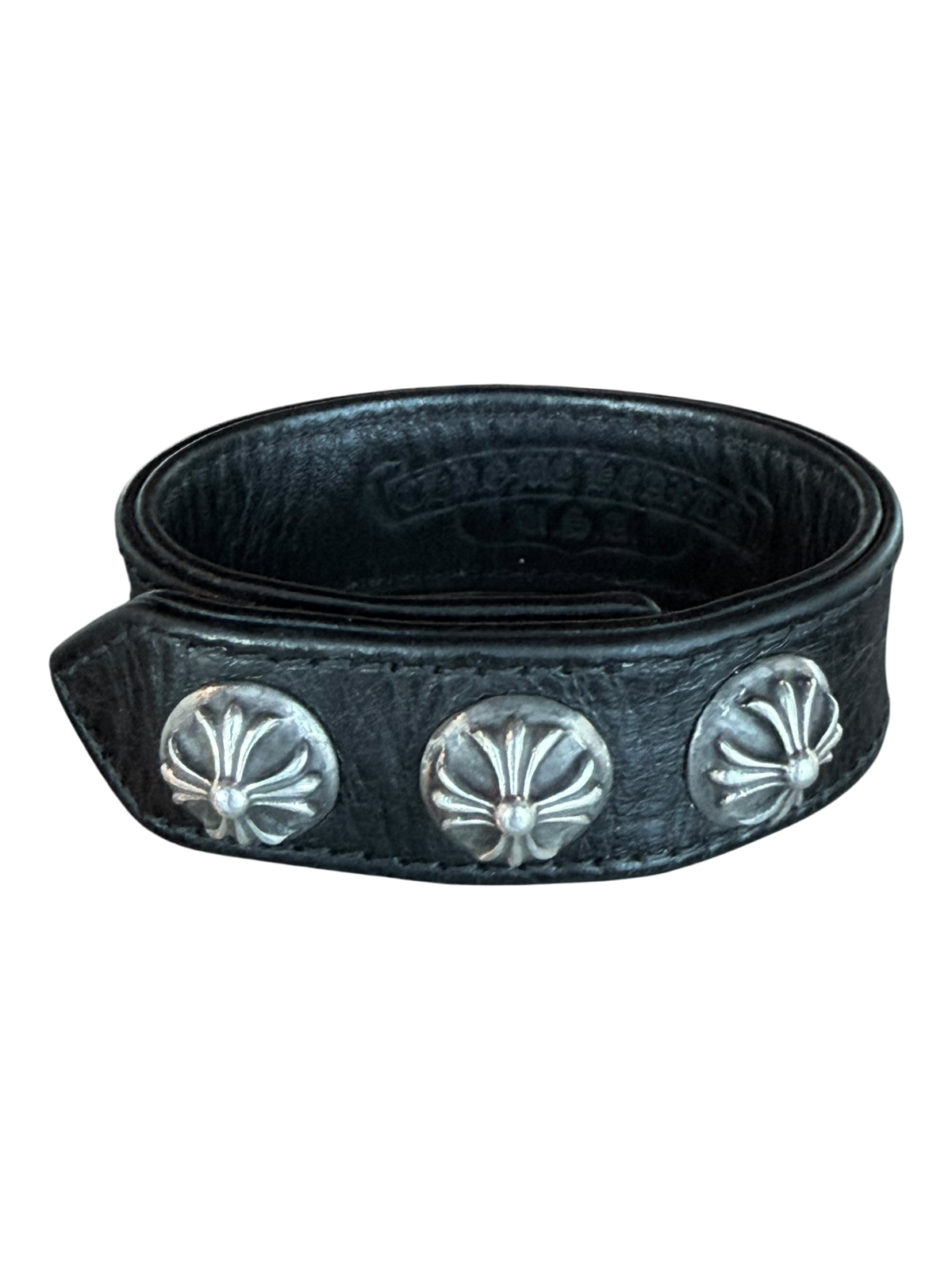 Cross Button Bracelet Black