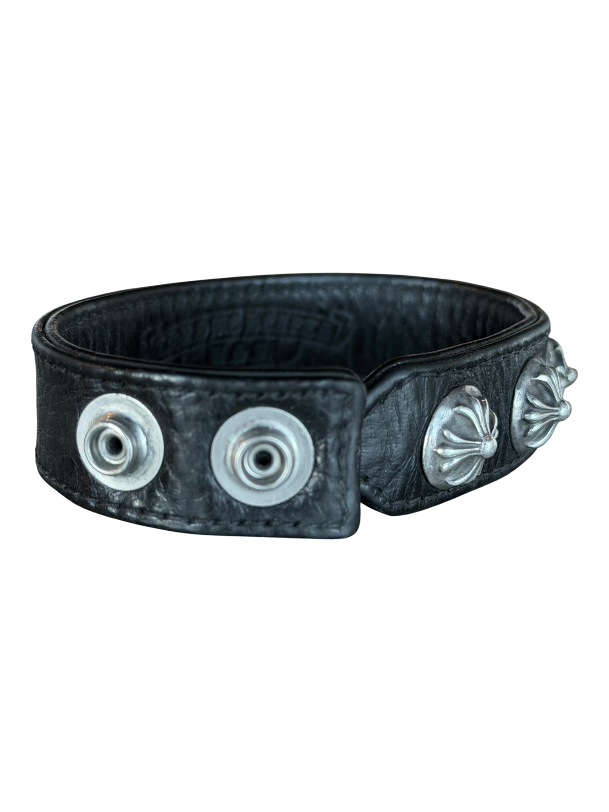 Cross Button Bracelet Black