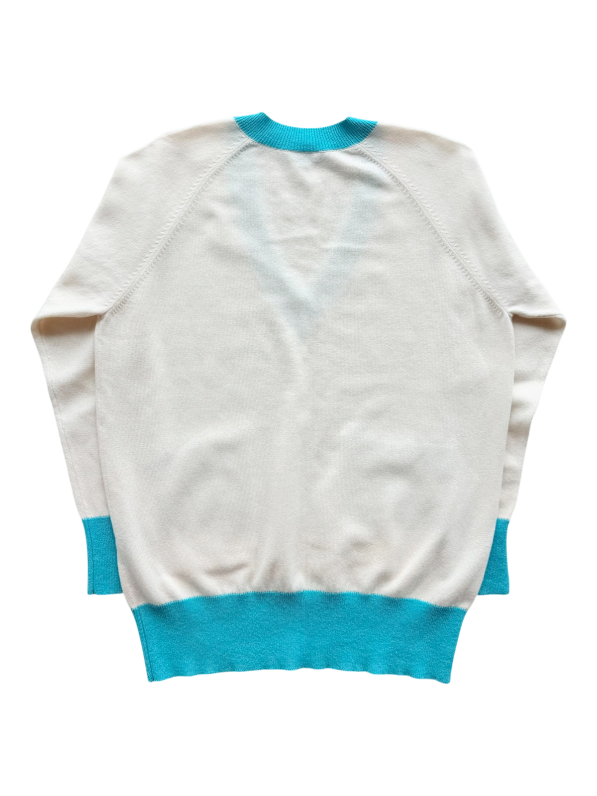 White & Turquoise La Pausa Women's Sweater