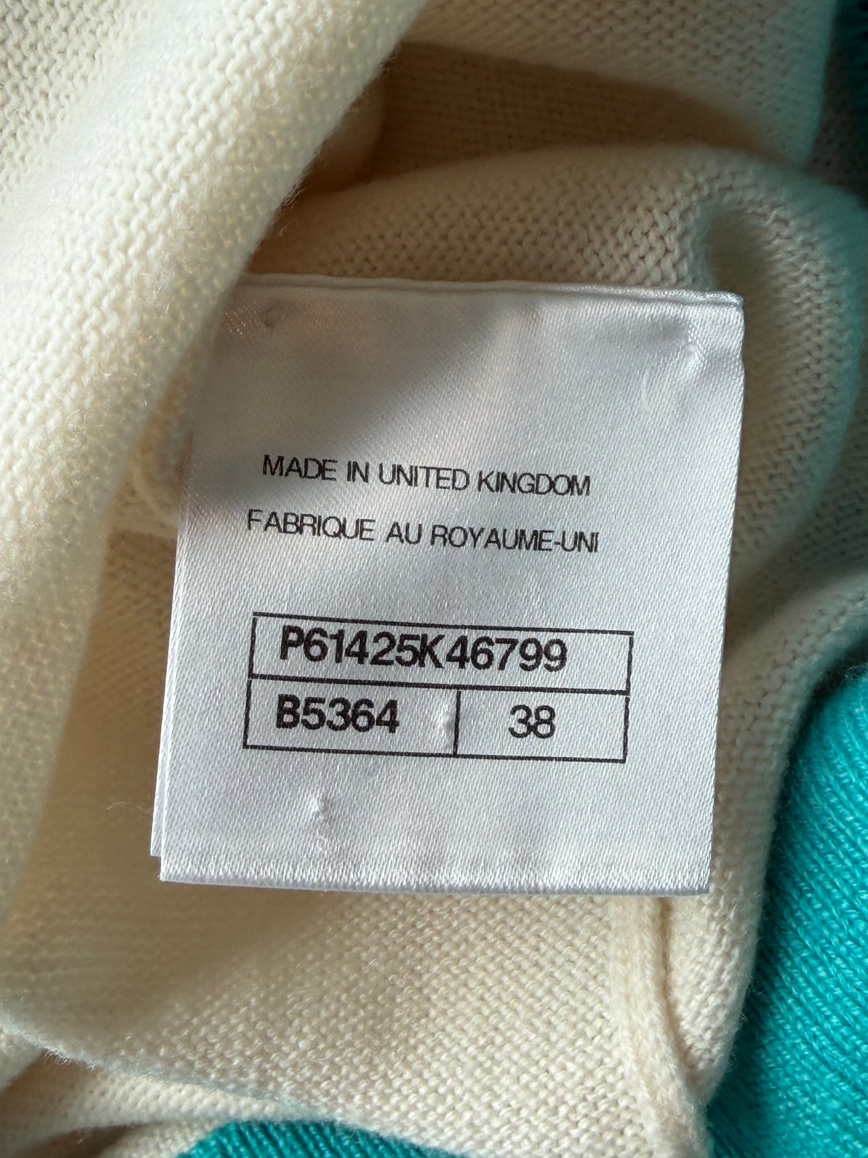 White & Turquoise La Pausa Women's Sweater