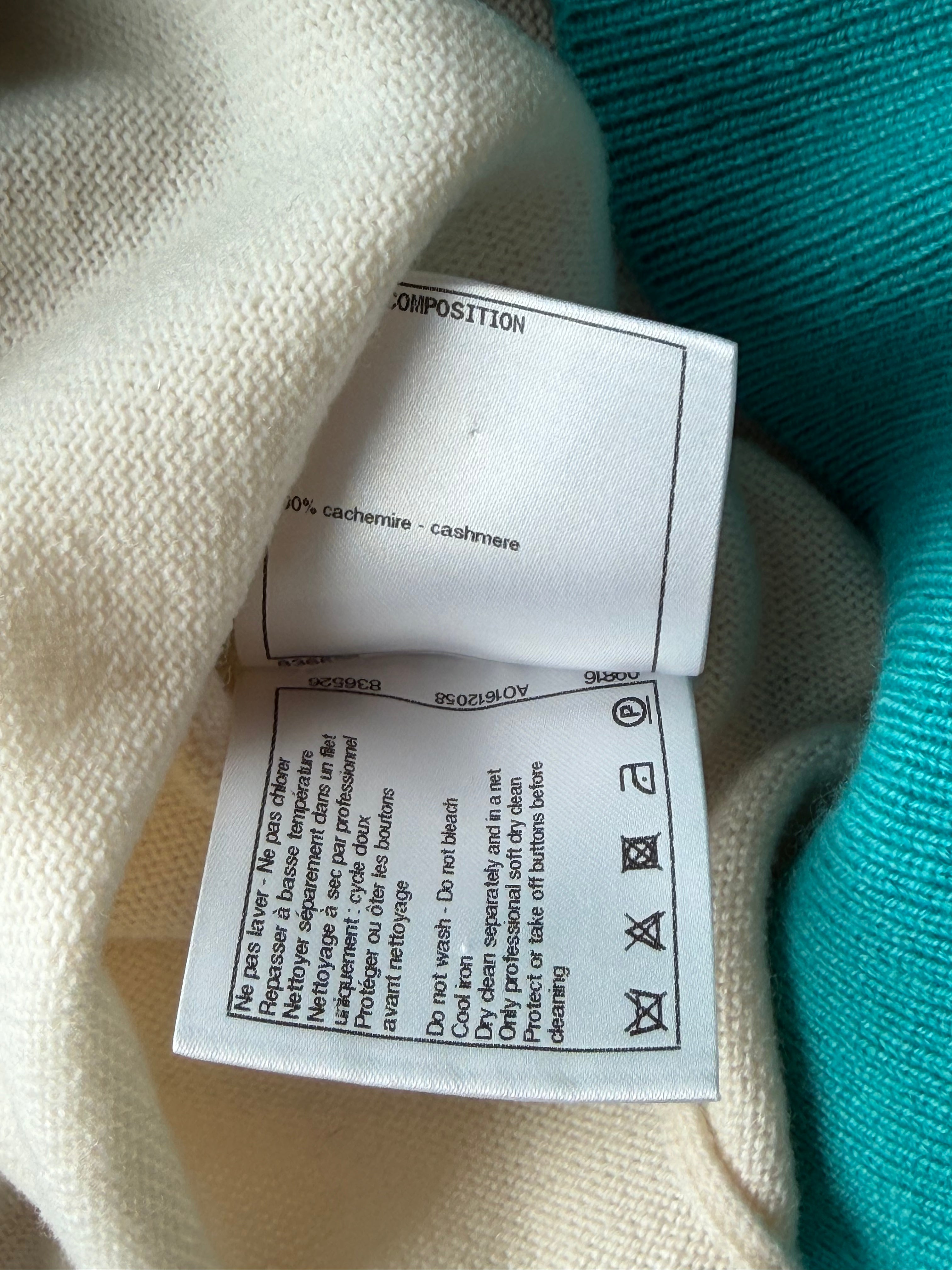 White & Turquoise La Pausa Women's Sweater