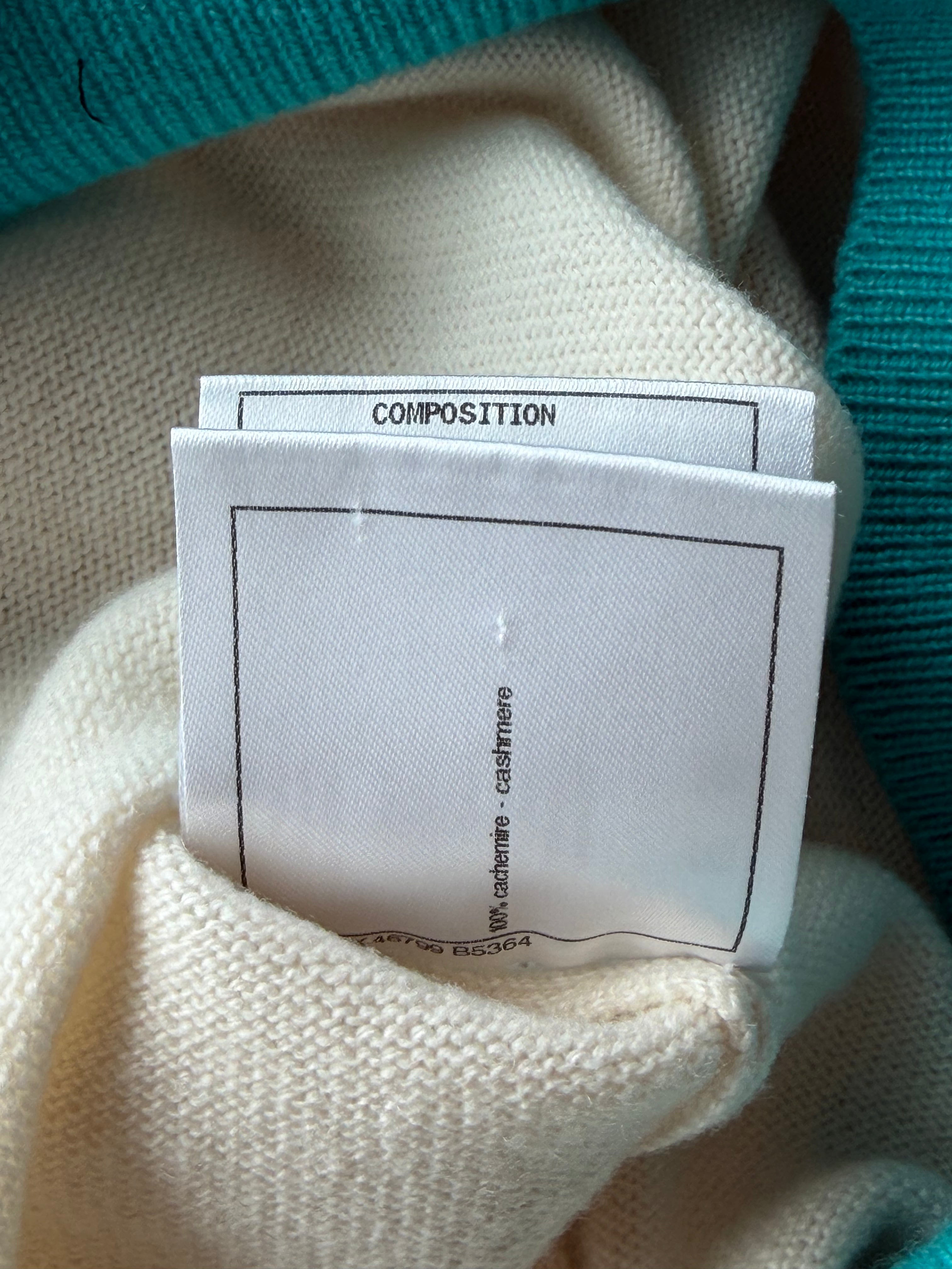 White & Turquoise La Pausa Women's Sweater