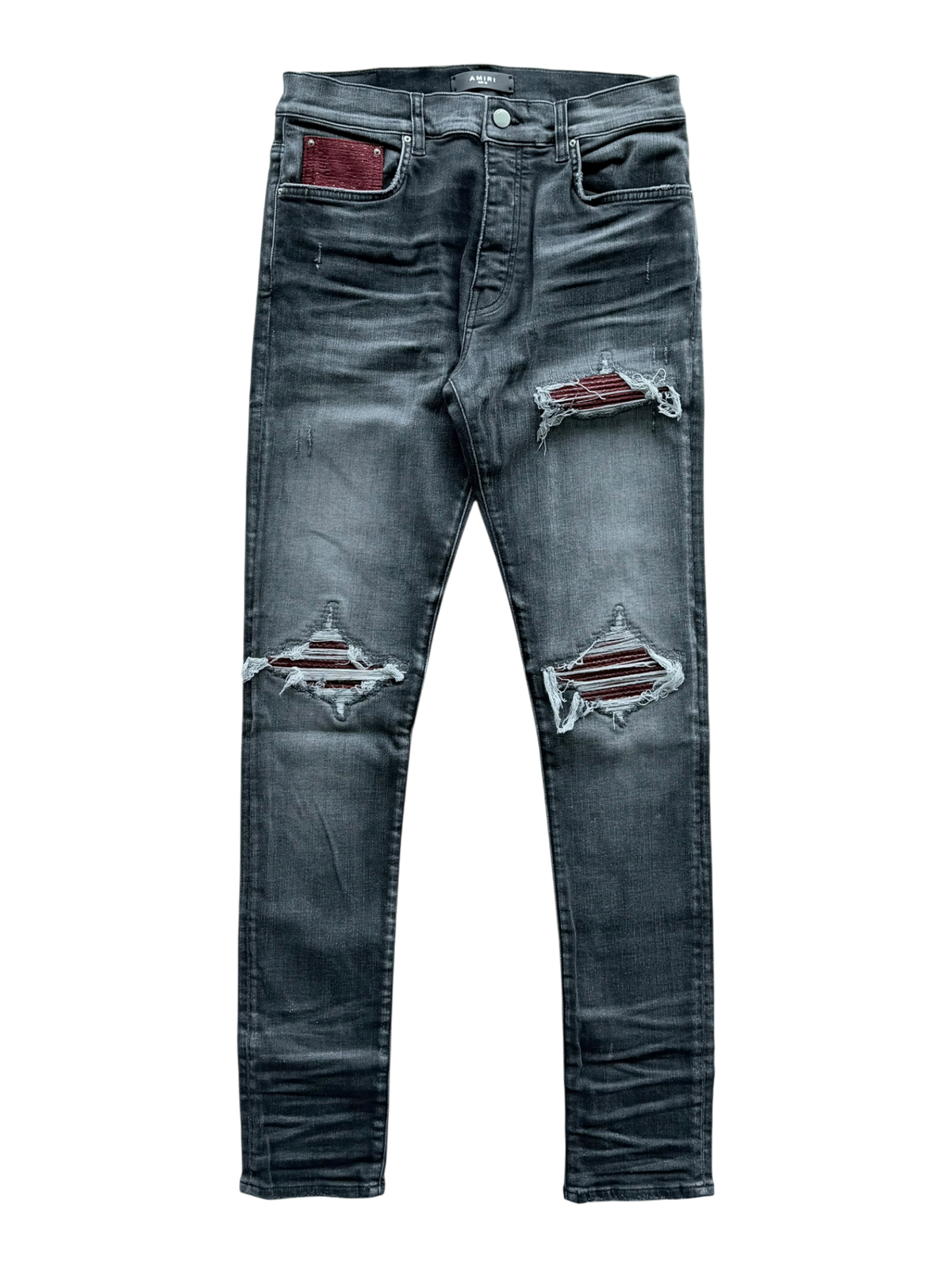 Rain Grey & Red Patch MX1 Jeans