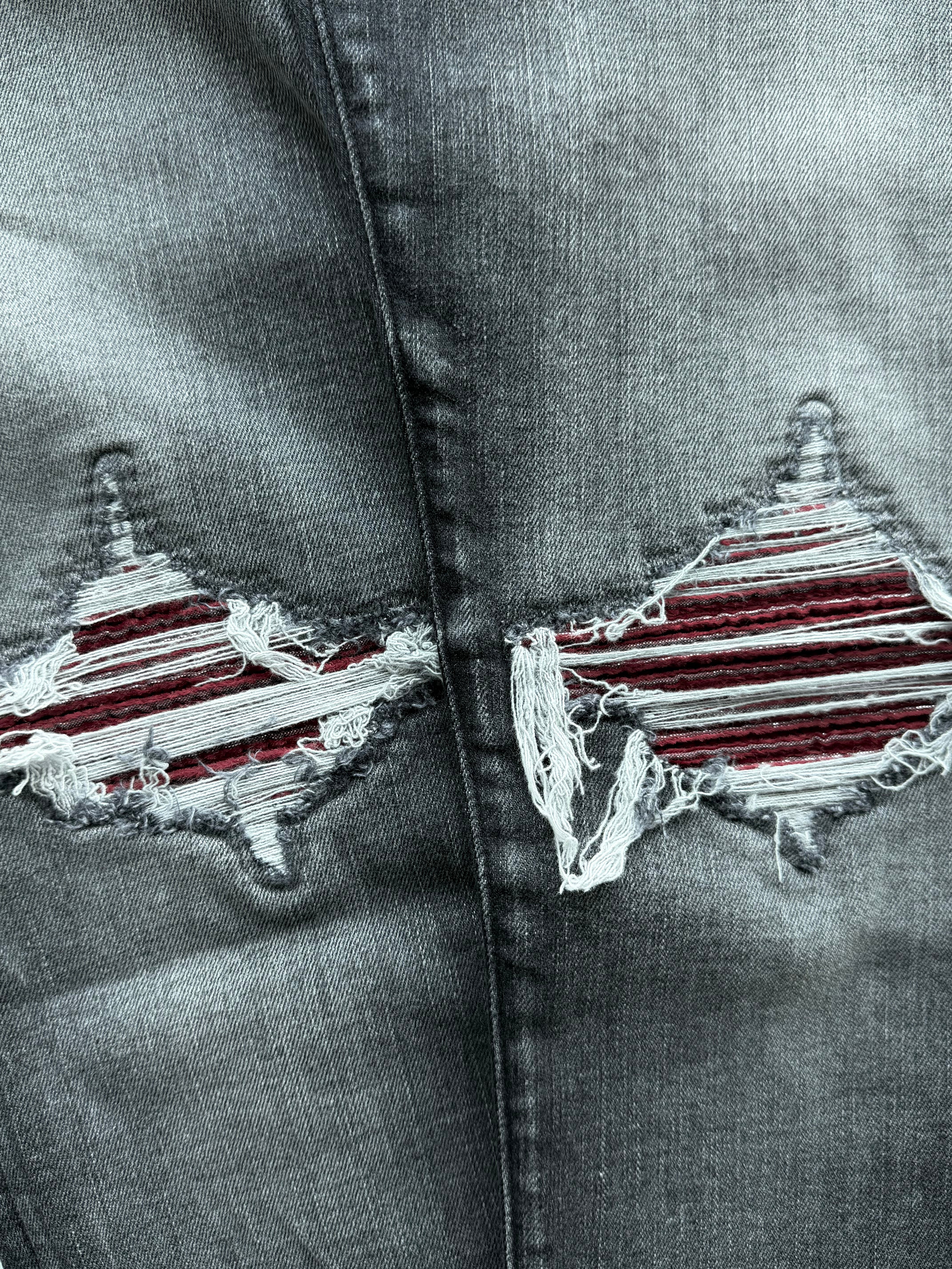 Rain Grey & Red Patch MX1 Jeans
