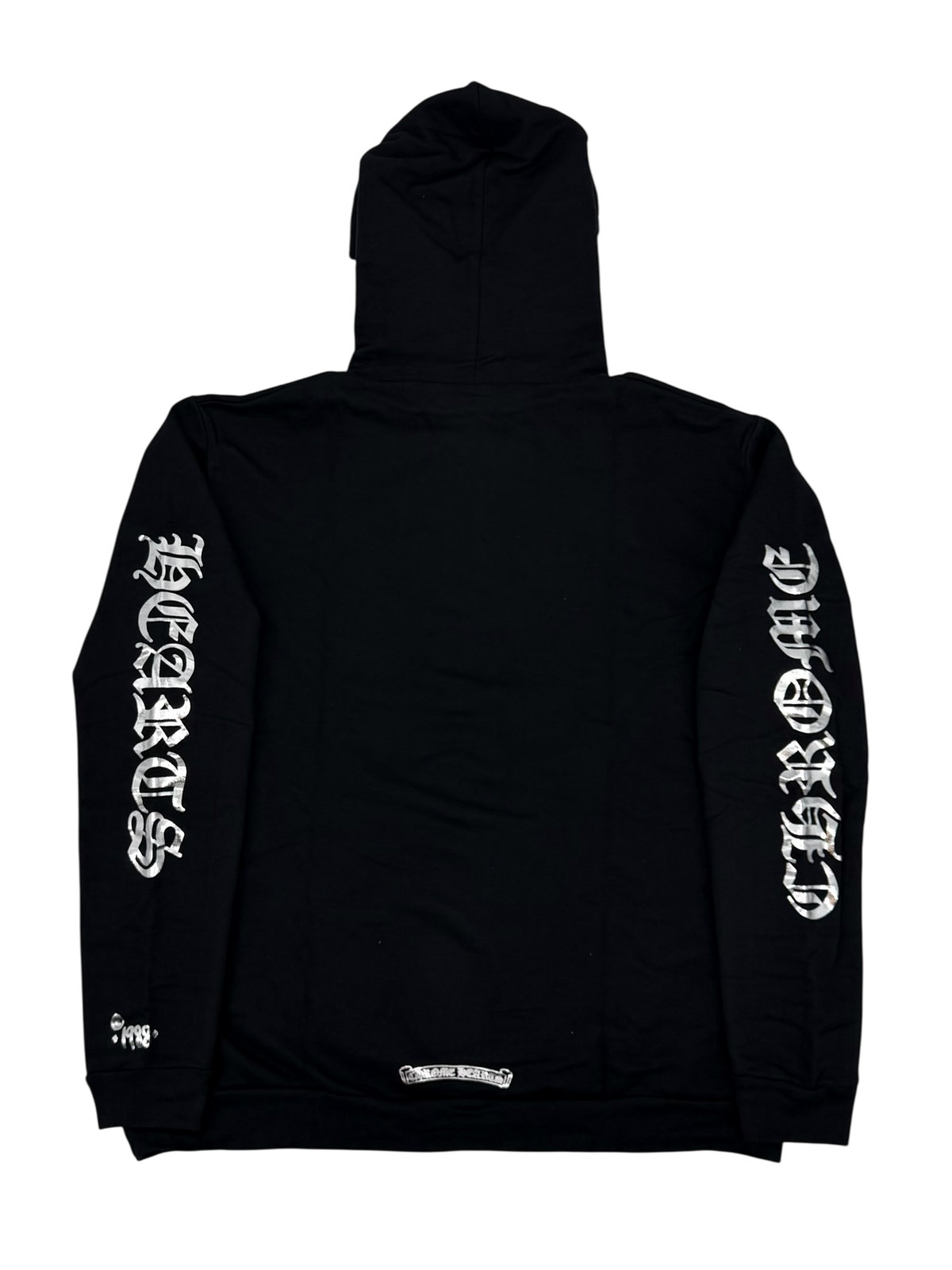 1988 Black Silver Vertical Logo Hoodie