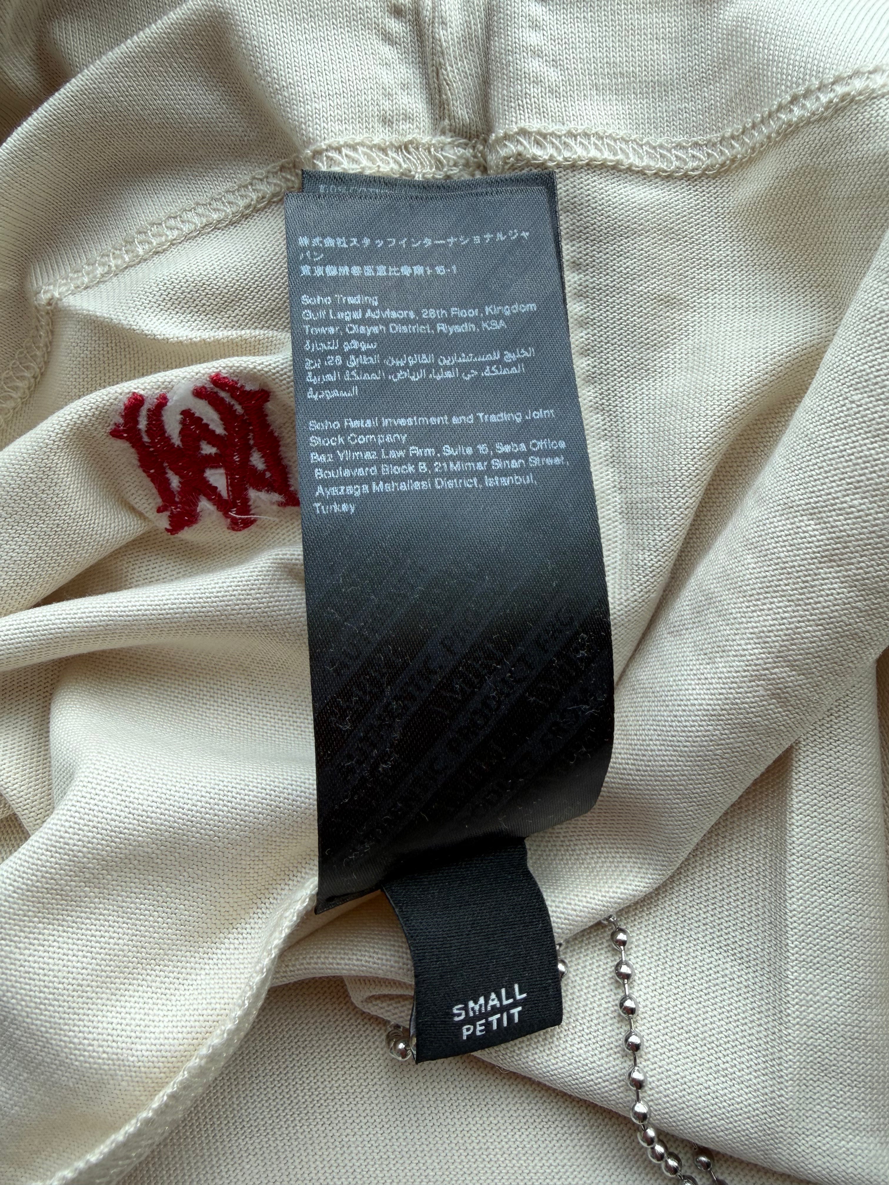 White & Red Staggered Logo T-Shirt