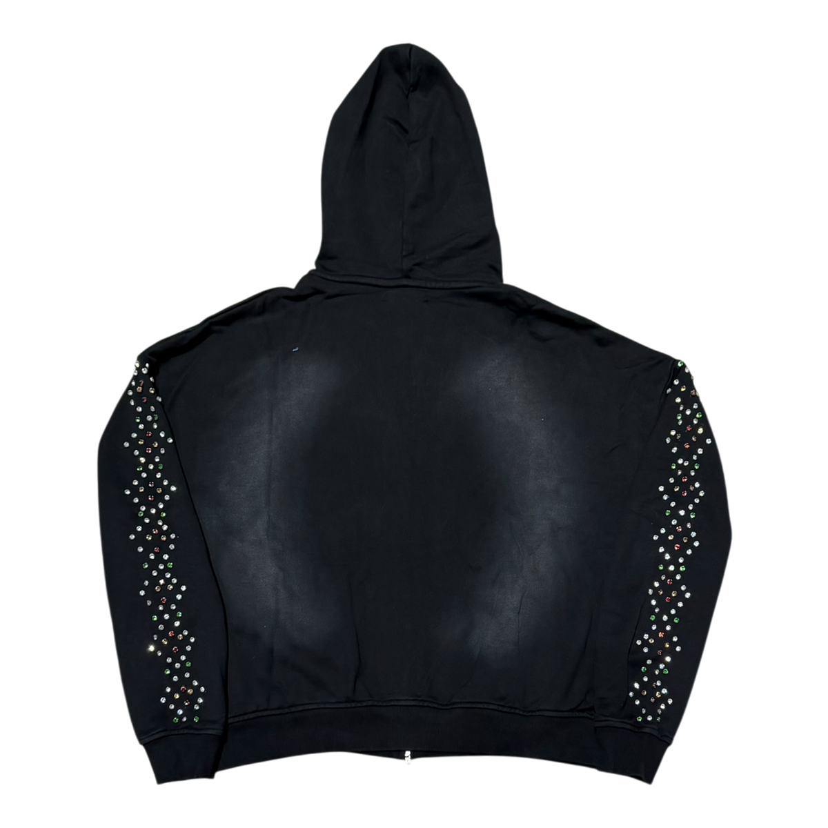 HMDD Crystal Zip Up Hoodie Black