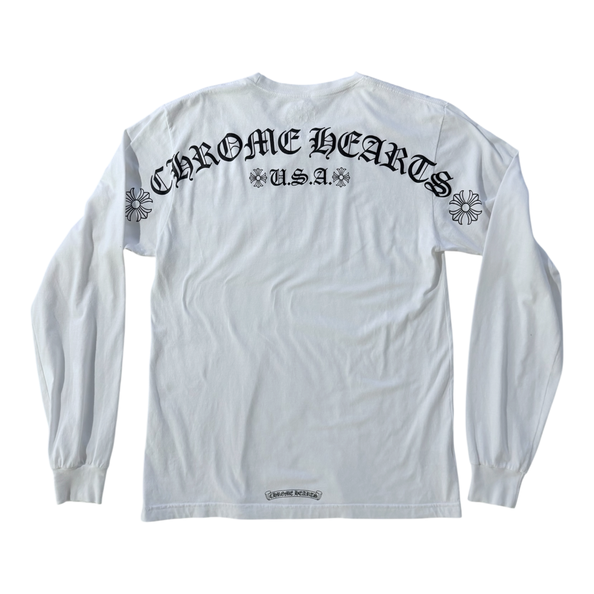 White & Black Scroll Logo Long Sleeve