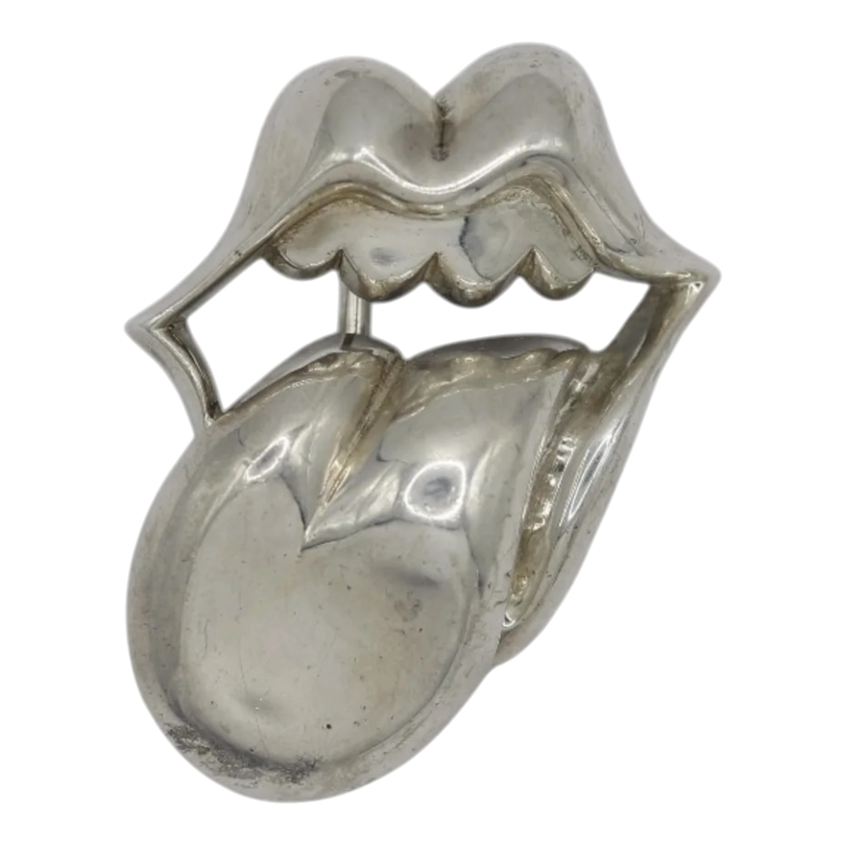 Rolling Stone Belt Buckle in Silver