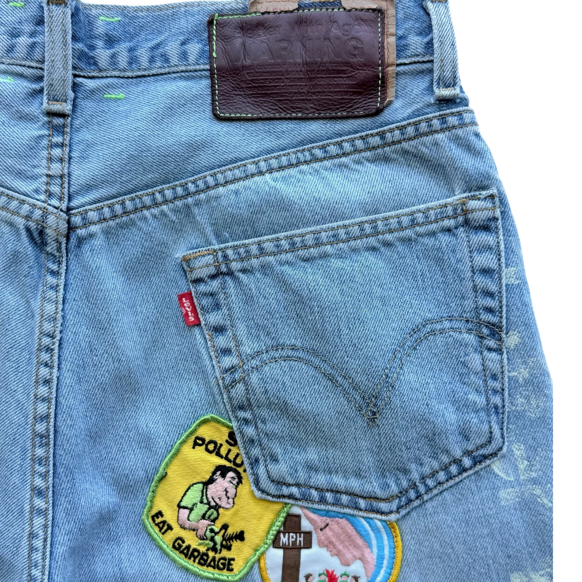 Triple Wide Long Patchwork Shorts