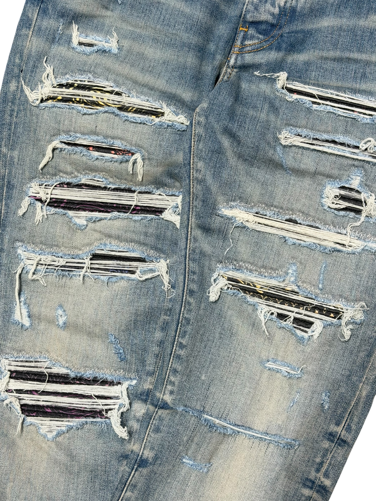 Clay Indigo Rainbow Bandana Patch Thrasher Jeans