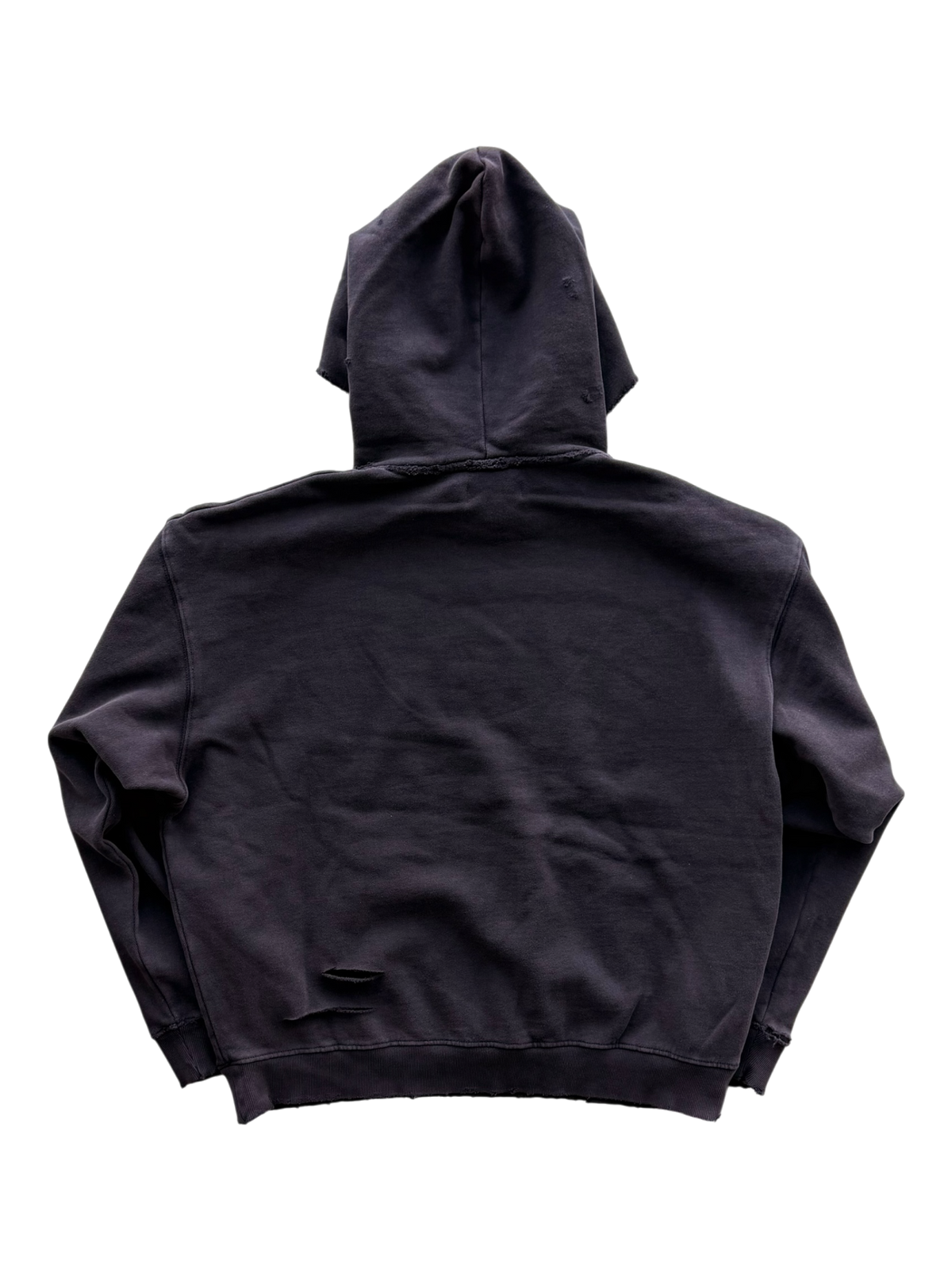 Orange & White Patch Distressed Hoodie Brown