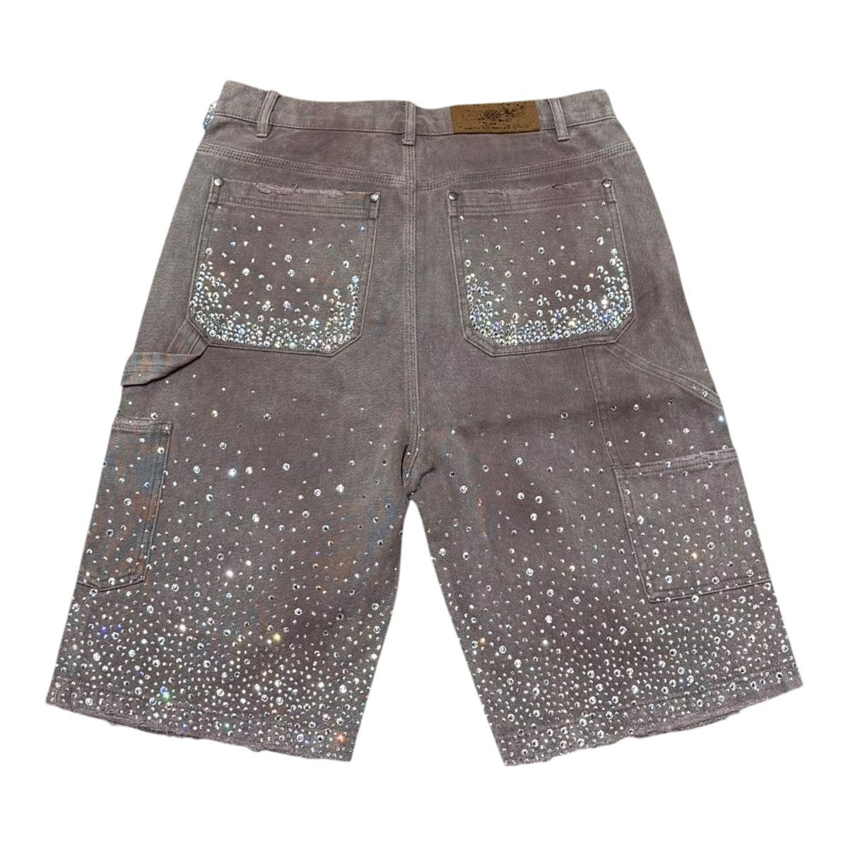 Redial 20k Swarovski Diamond Jorts In Washed Brown