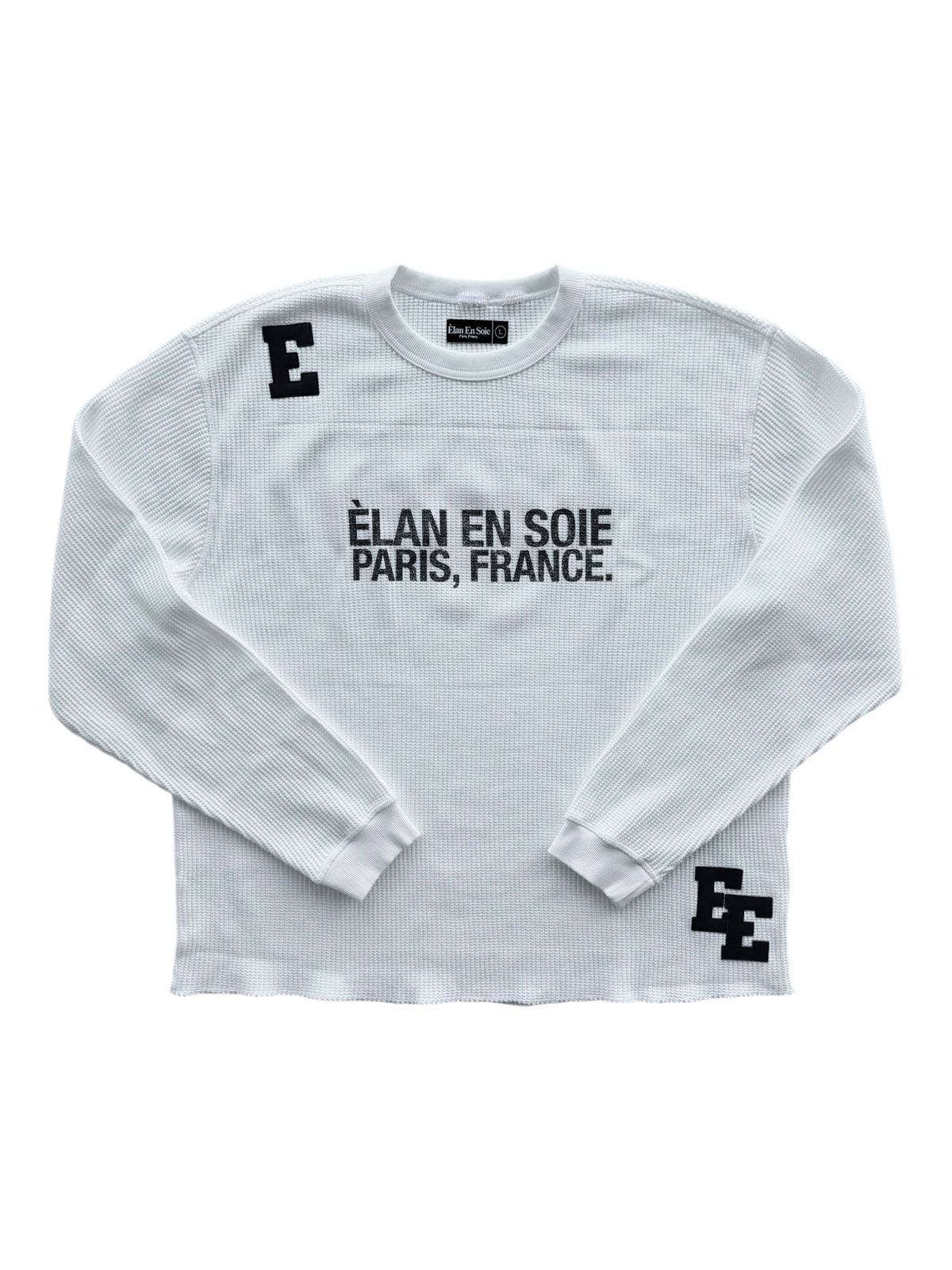 Black Patch White Thermal Longsleeve