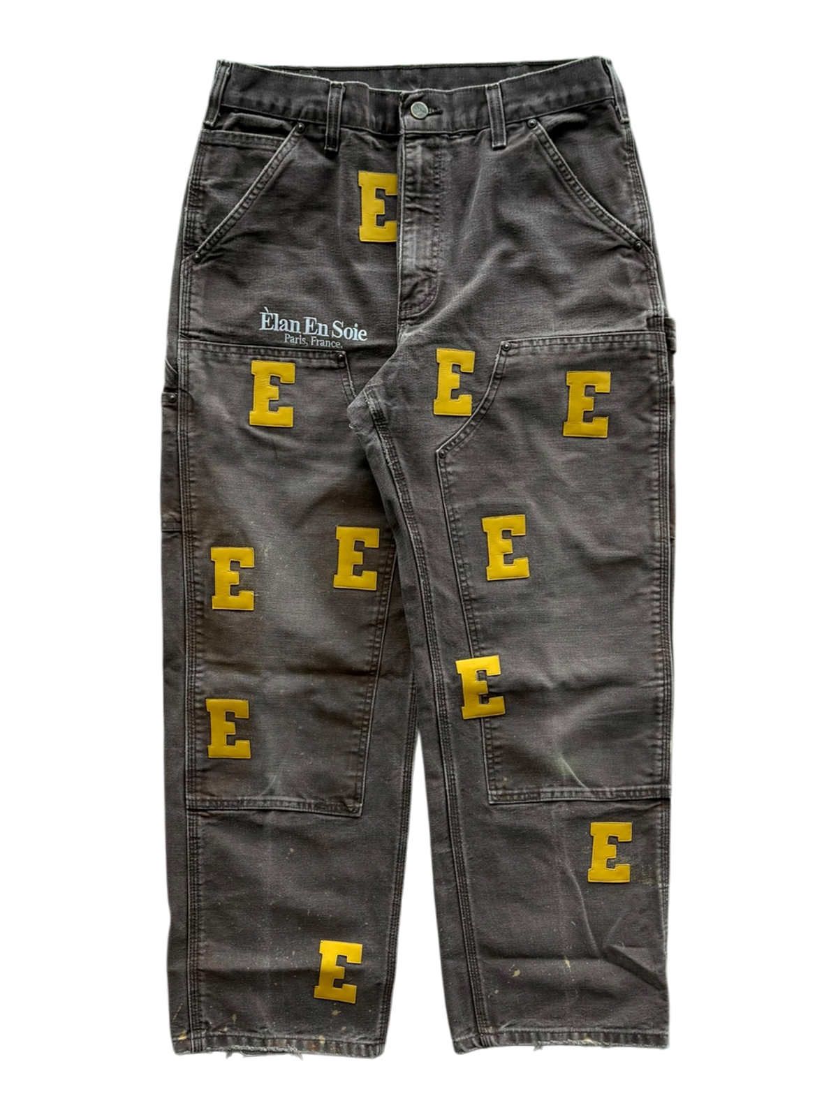 Yellow Patch Carpenter Pants Brown
