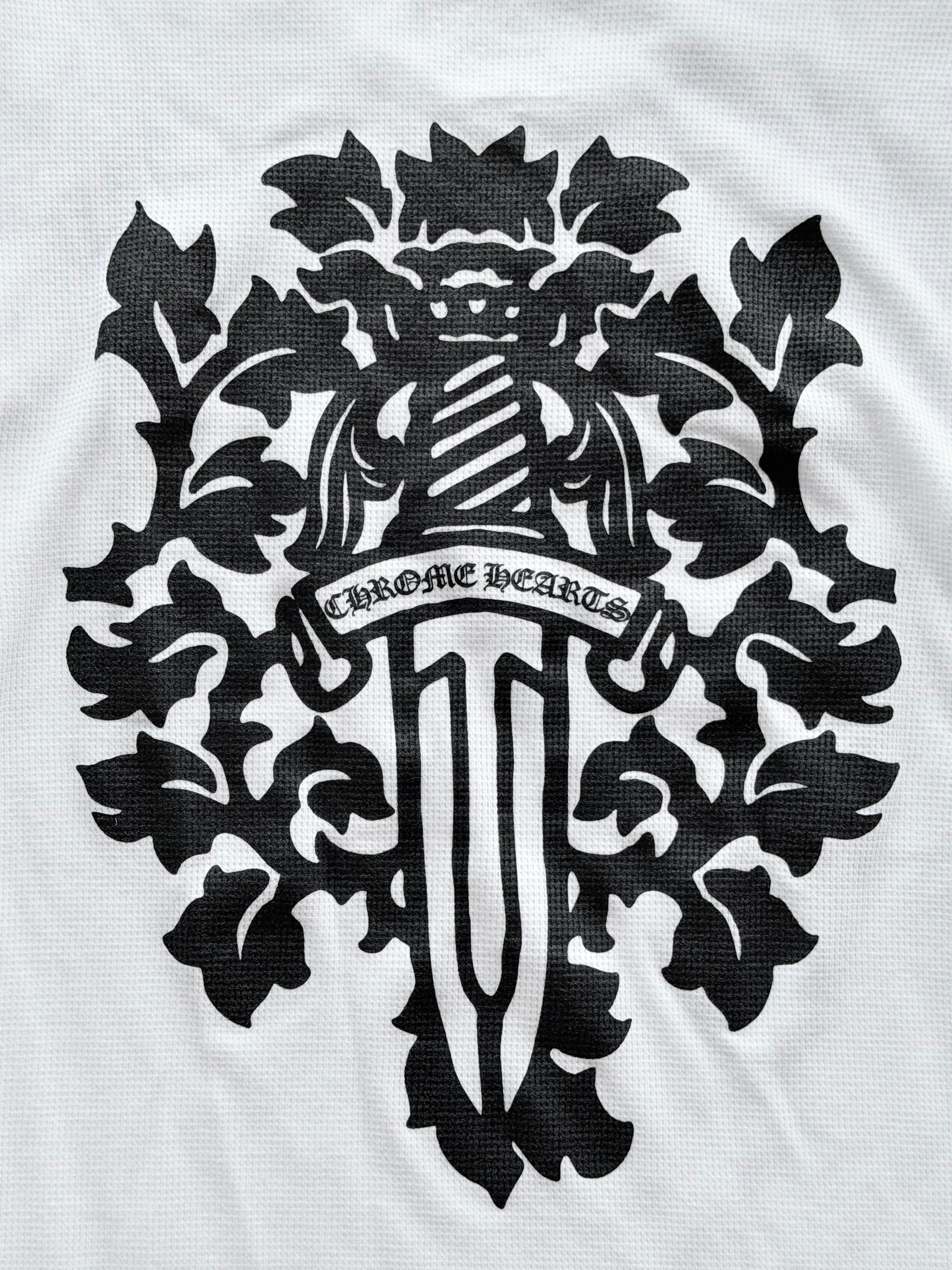 Dagger White Waffle Thermal Long Sleeve Tee