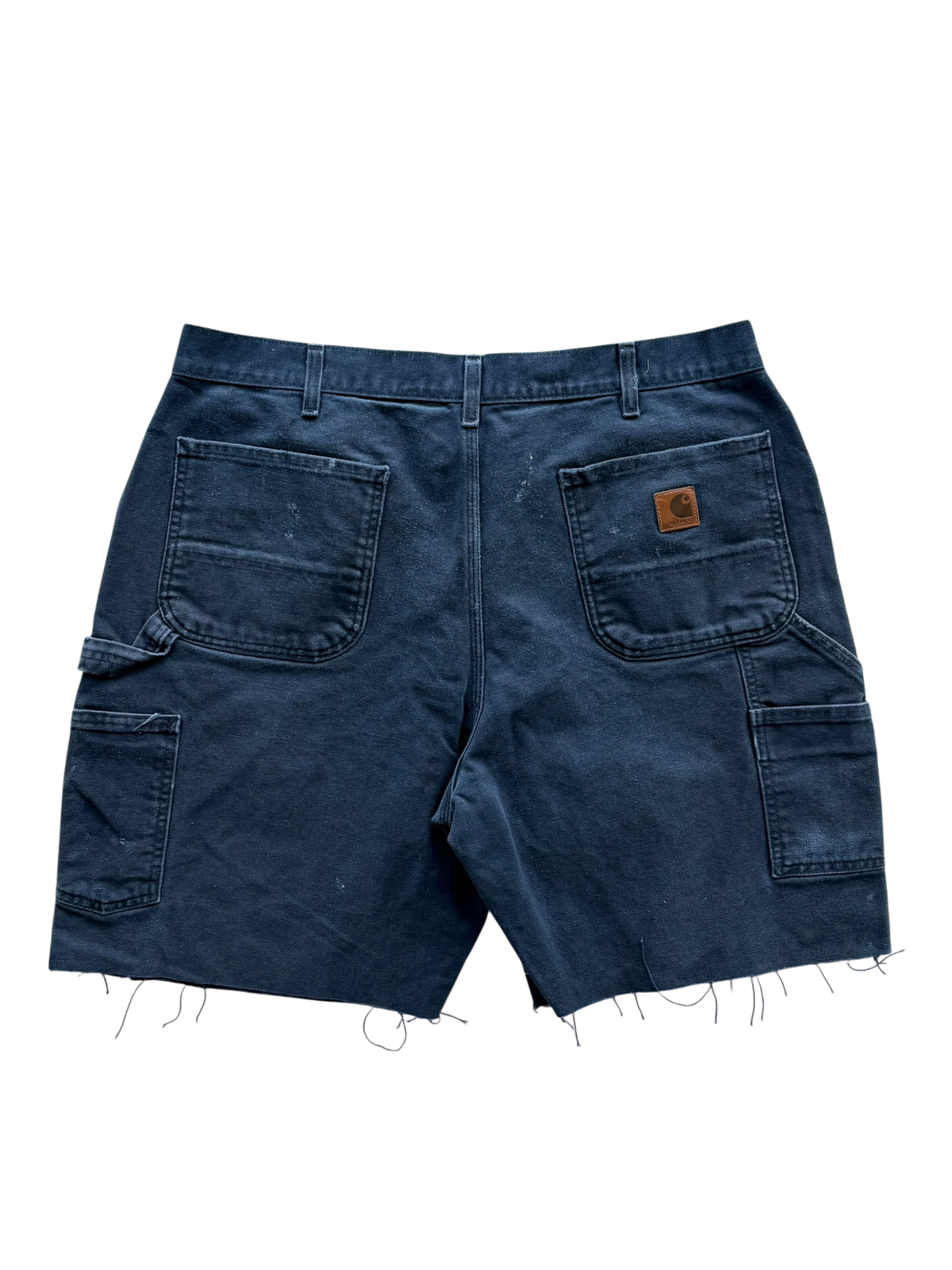 White & Teal Cluster Patch Shorts Navy Blue