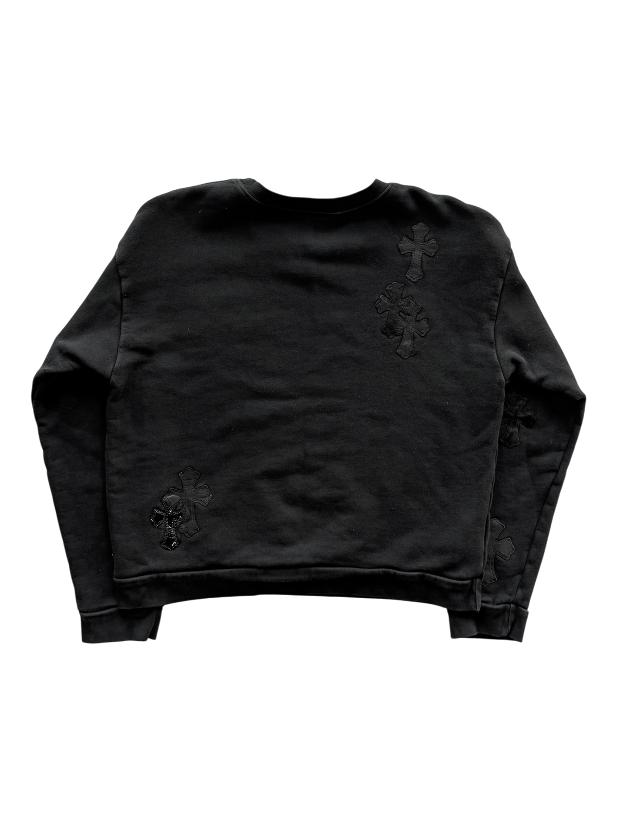 Ponyhair Multicross Patch Crewneck Sweater Black