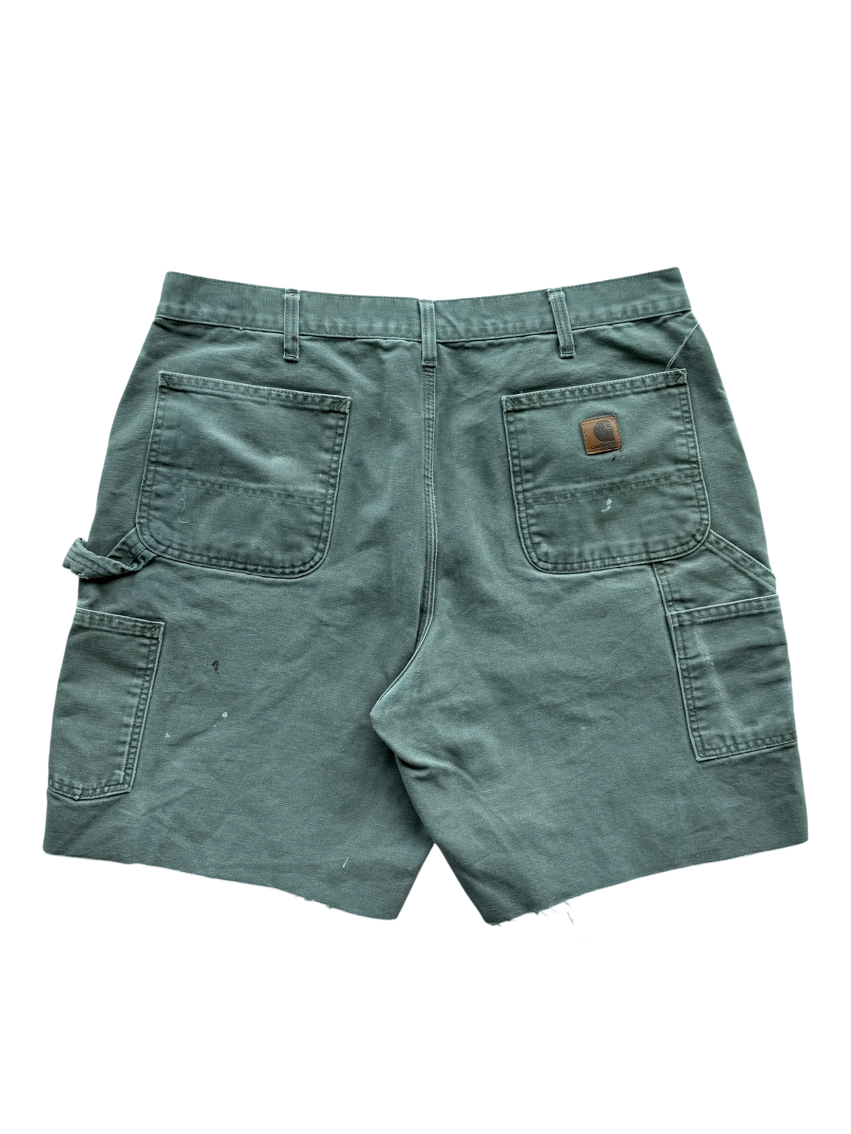 Army Green & Teal Cluster Patch Shorts Grey