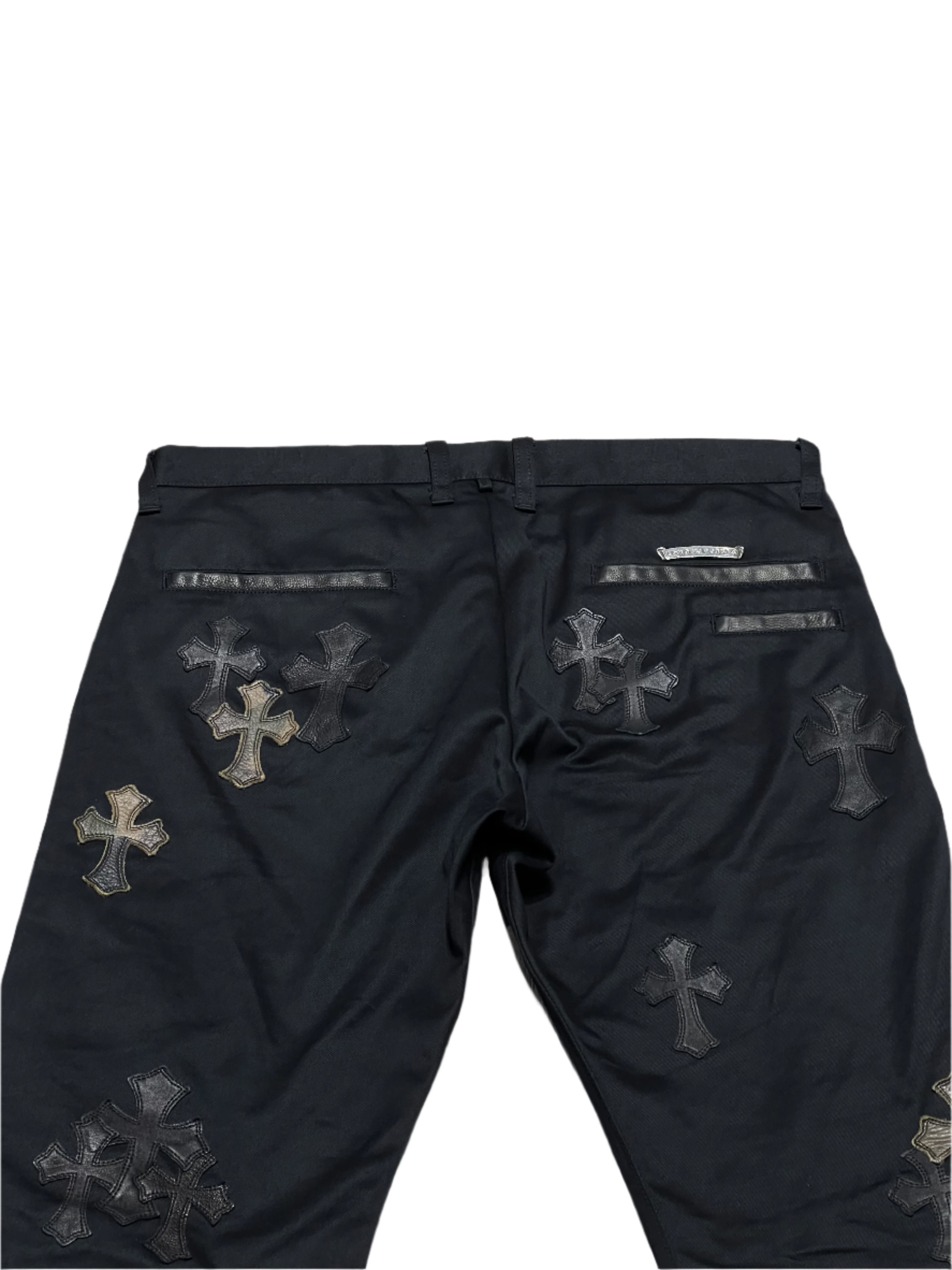 Chrome Hearts Chino Pants Jean Black Camo Cross Patches