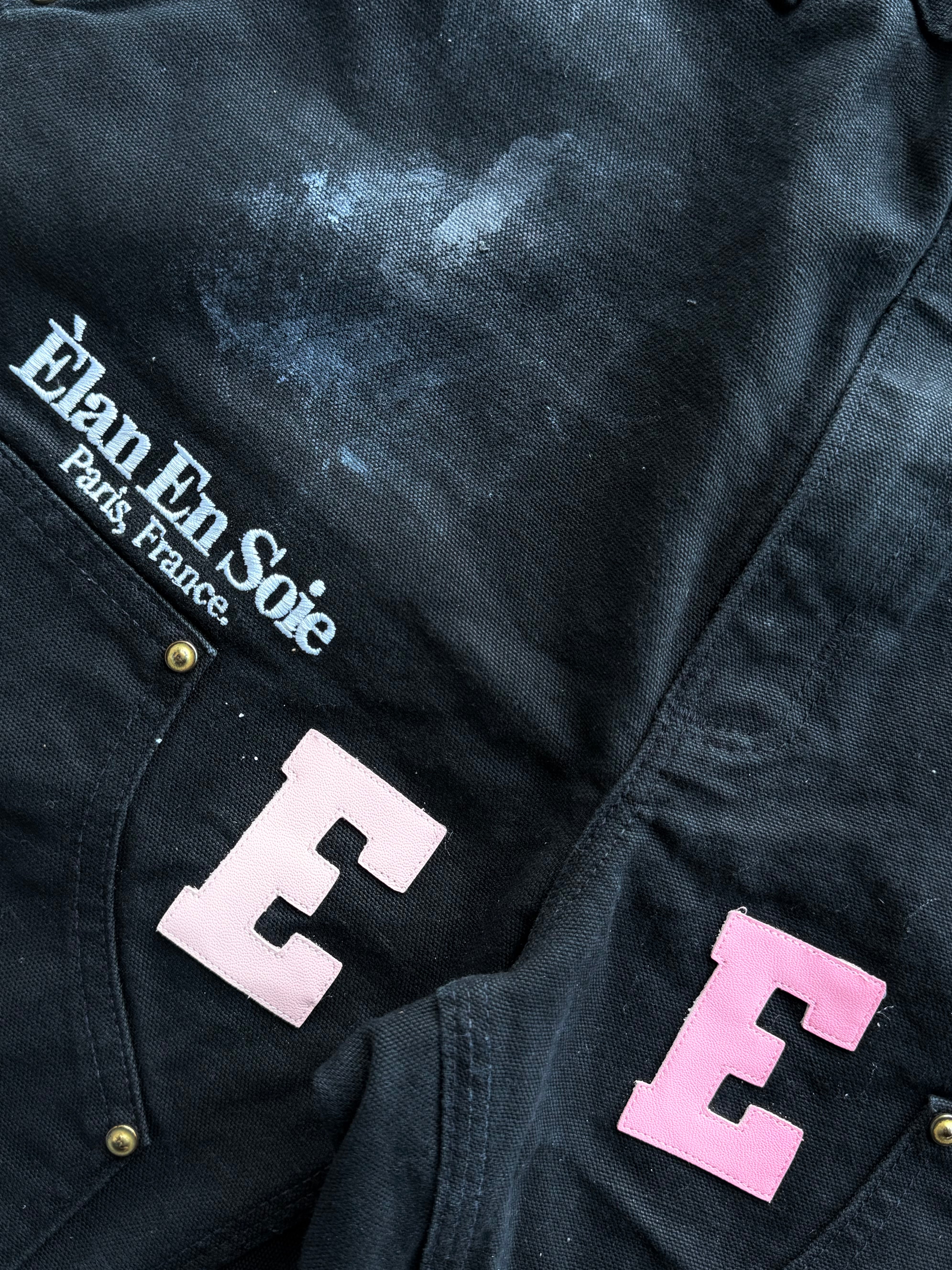Two Toned Pink Patch Shorts Black