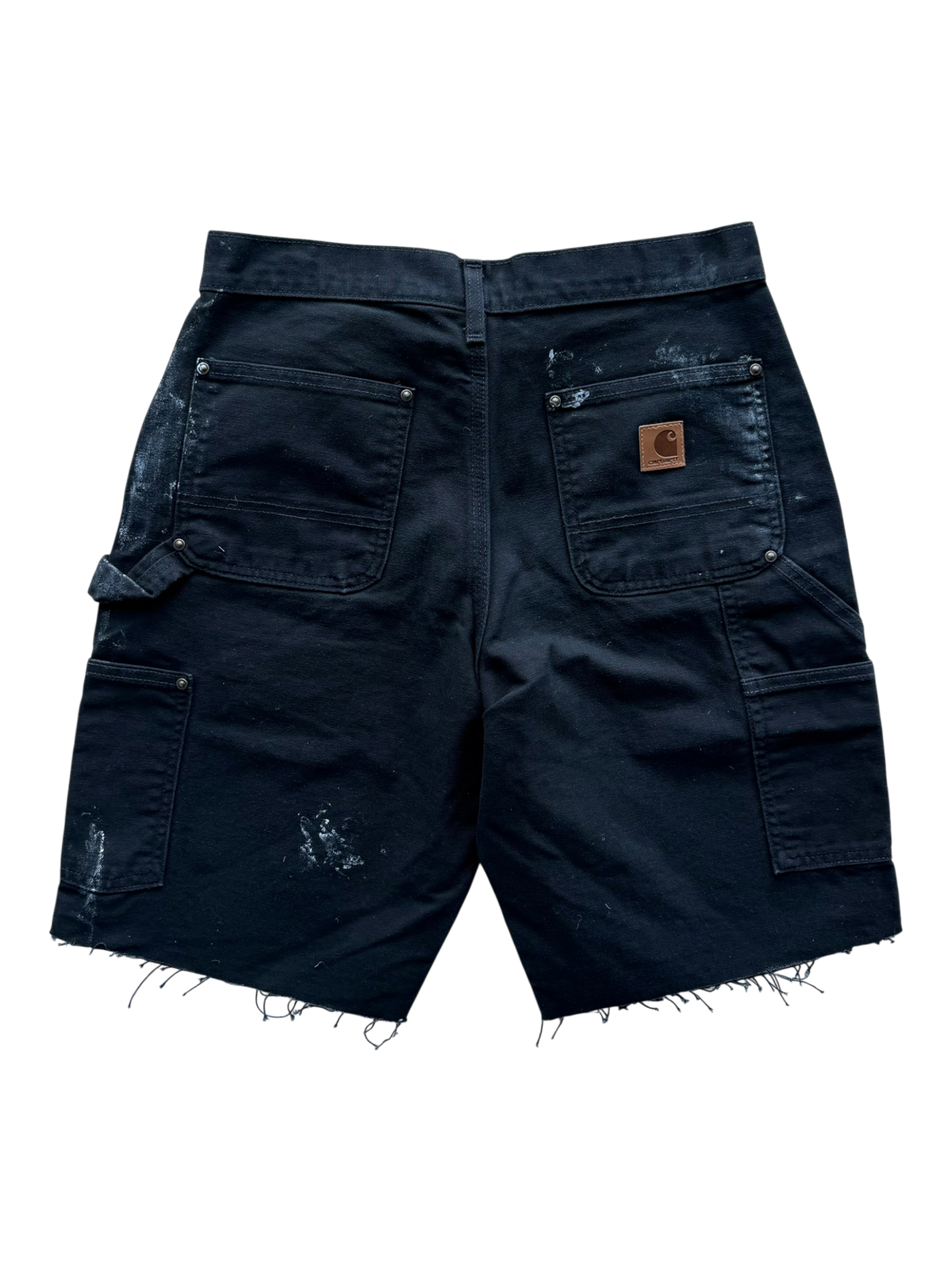 Sky Blue & White Patch Shorts Black