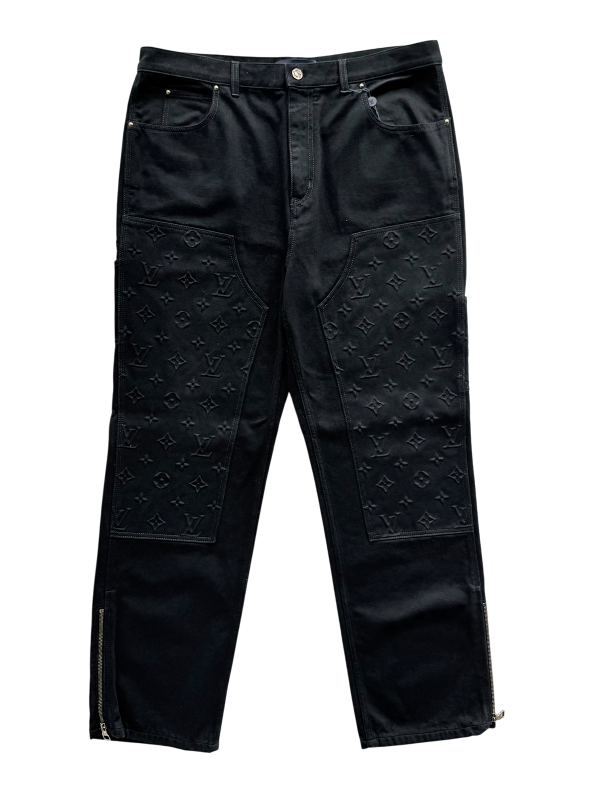 Denim Monogram Carpenter Pants Black
